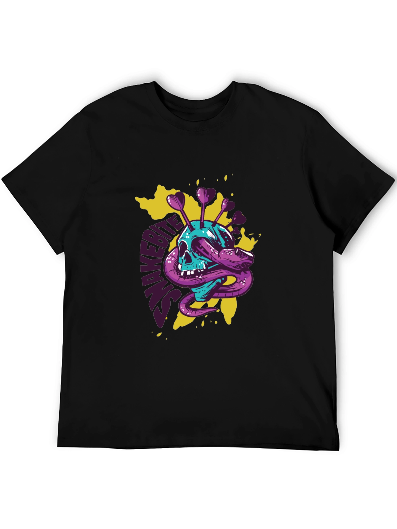 Snakebite Skull Graphic T-Shirt