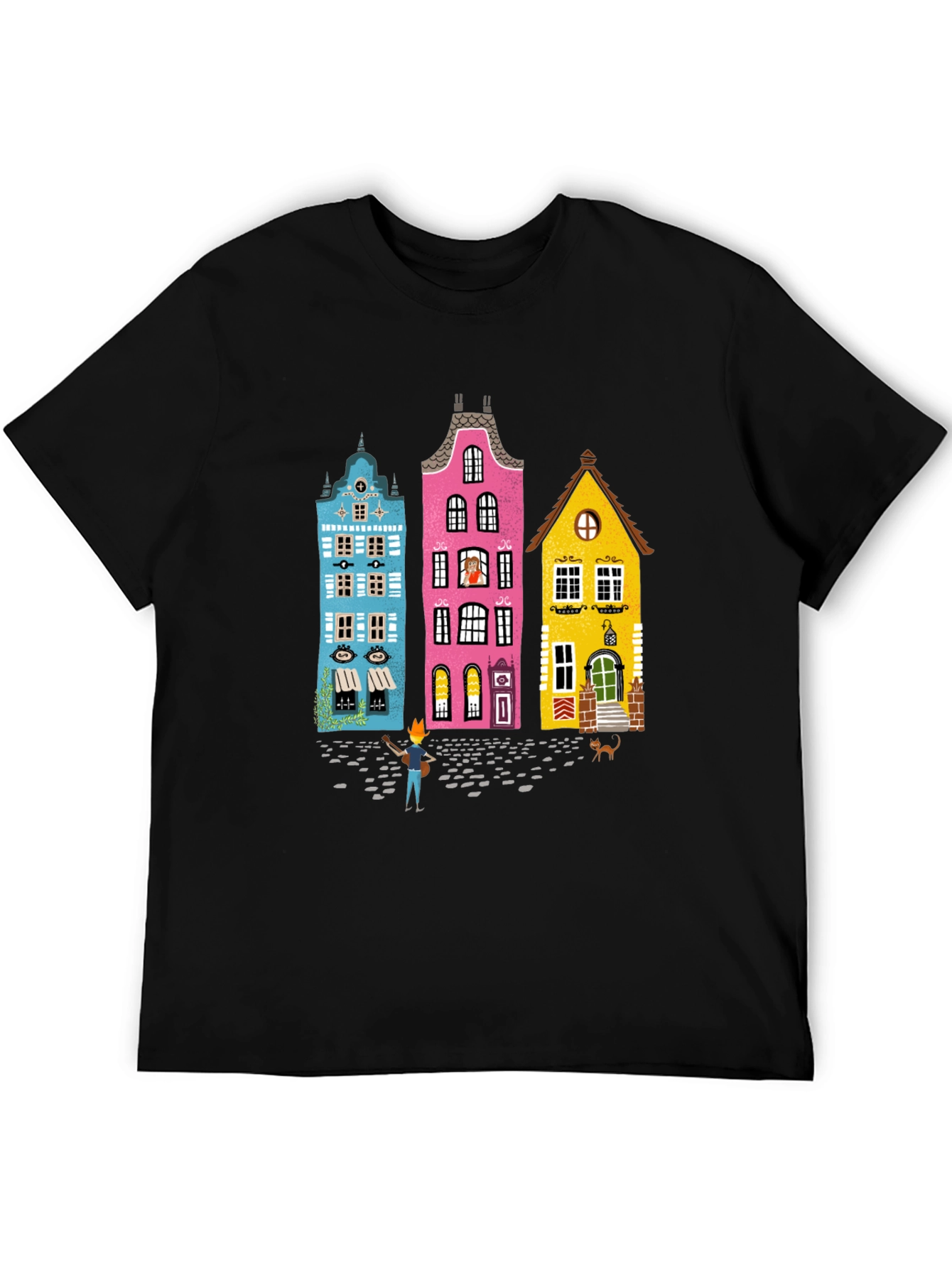 Whimsical Amsterdam House Graphic Tee