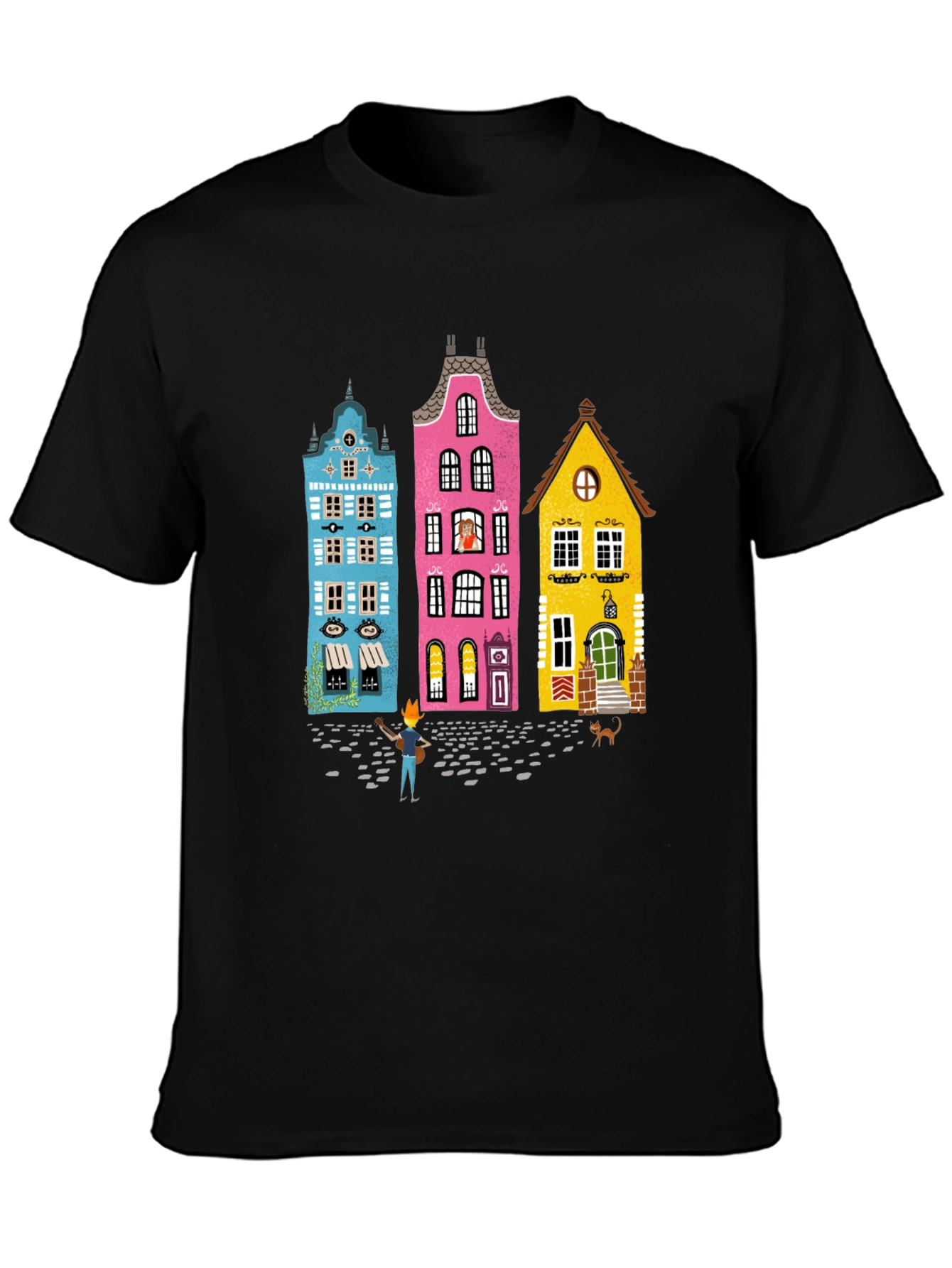 Whimsical Amsterdam House Graphic Tee