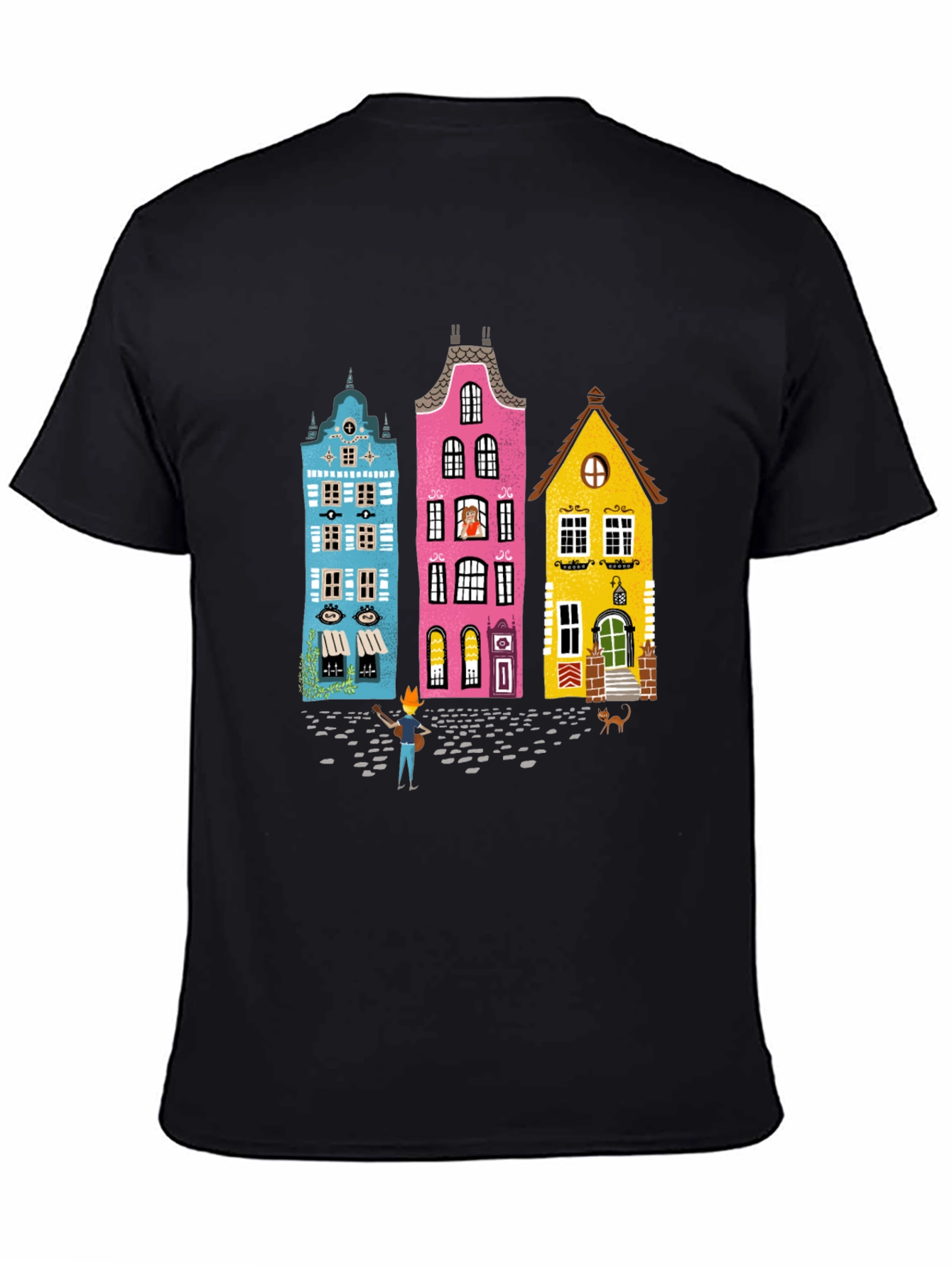 Whimsical Amsterdam House Graphic Tee