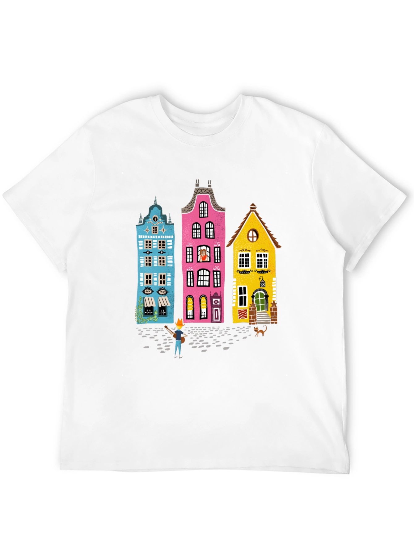 Whimsical Amsterdam House Graphic Tee