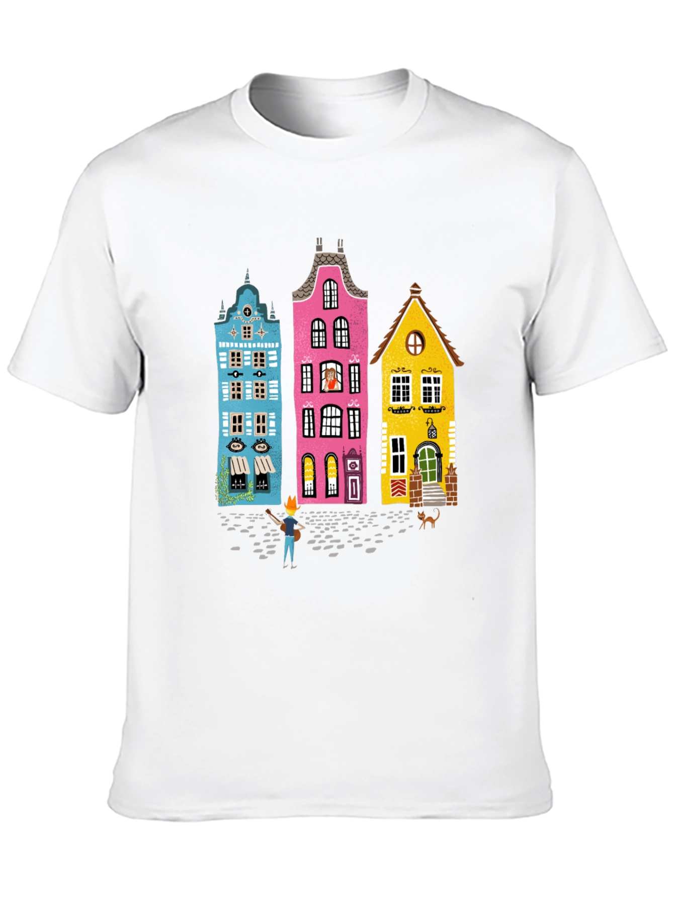 Whimsical Amsterdam House Graphic Tee
