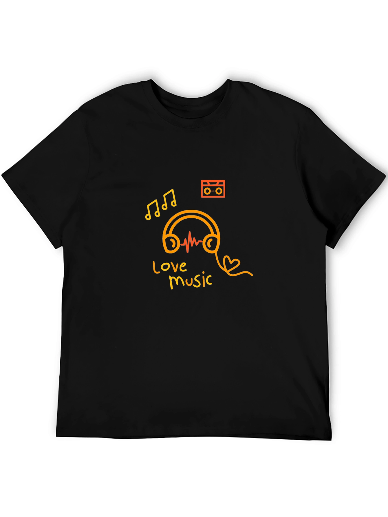 Love Music Black Graphic Tee
