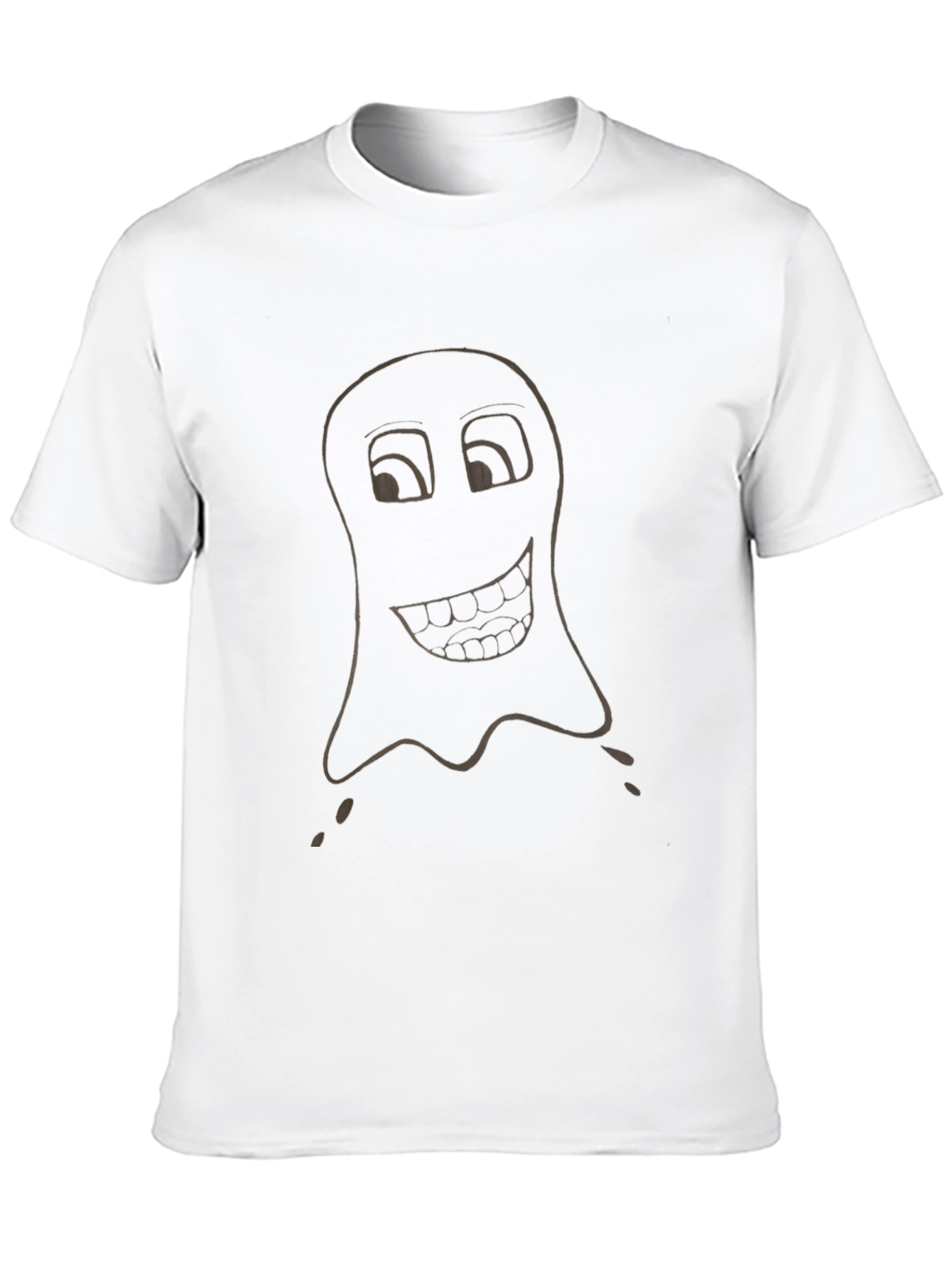 Funny Ghost Graphic Tee - Black Cotton T-Shirt