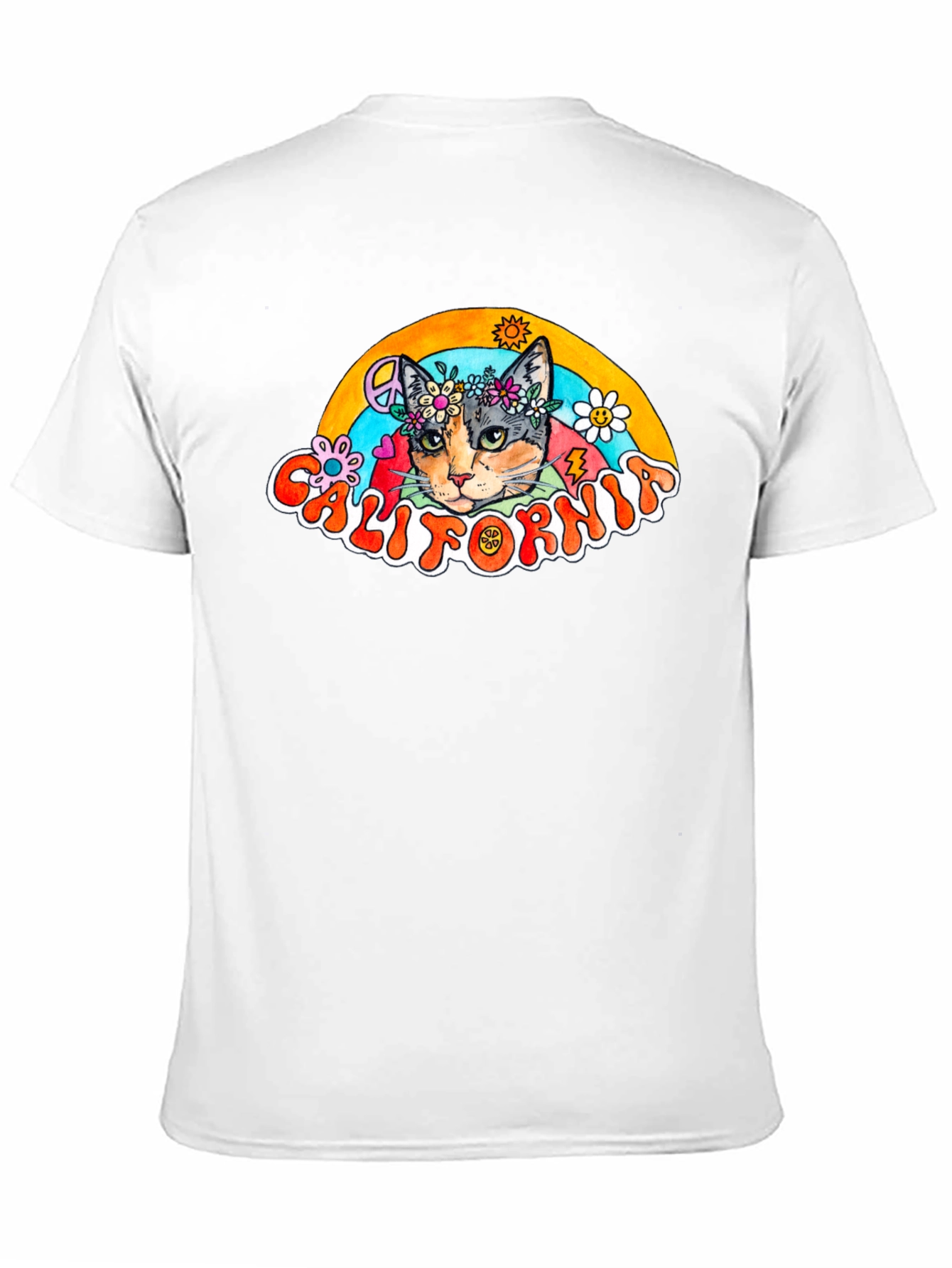 California Cat Peace Sign T-Shirt