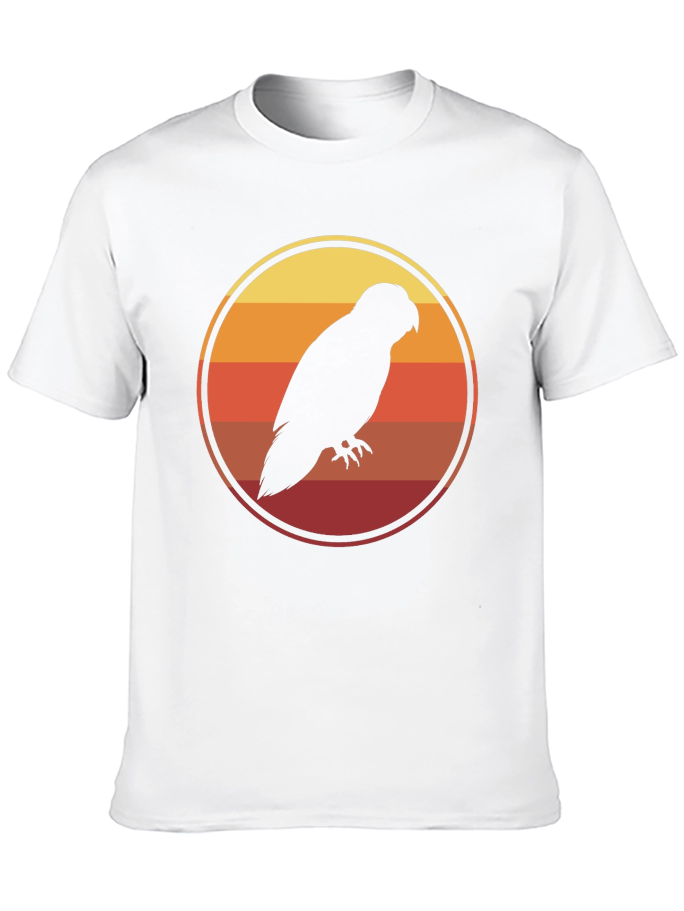 Sunset Parrot T-Shirt - Retro Bird Graphic Tee