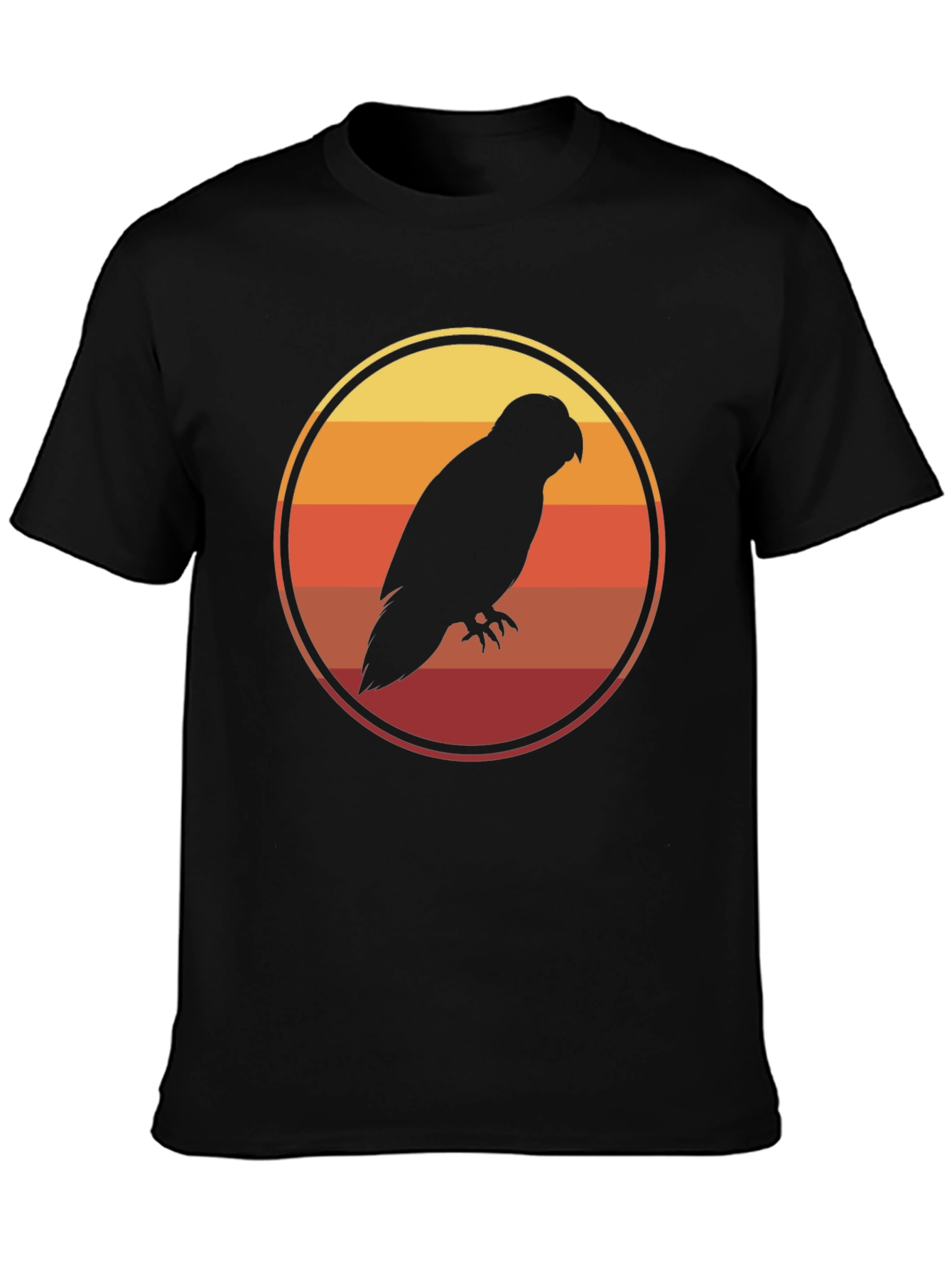 Sunset Parrot T-Shirt - Retro Bird Graphic Tee