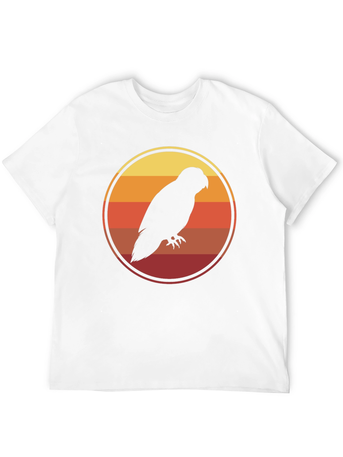 Sunset Parrot T-Shirt - Retro Bird Graphic Tee