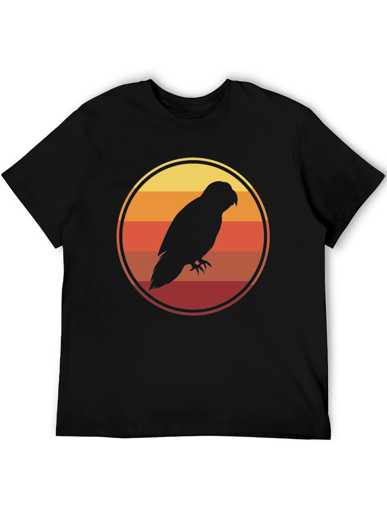 Sunset Parrot T-Shirt - Retro Bird Graphic Tee