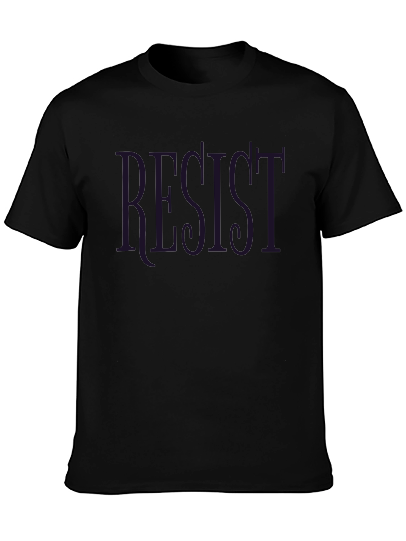 Resist Graphic Print Black T-Shirt