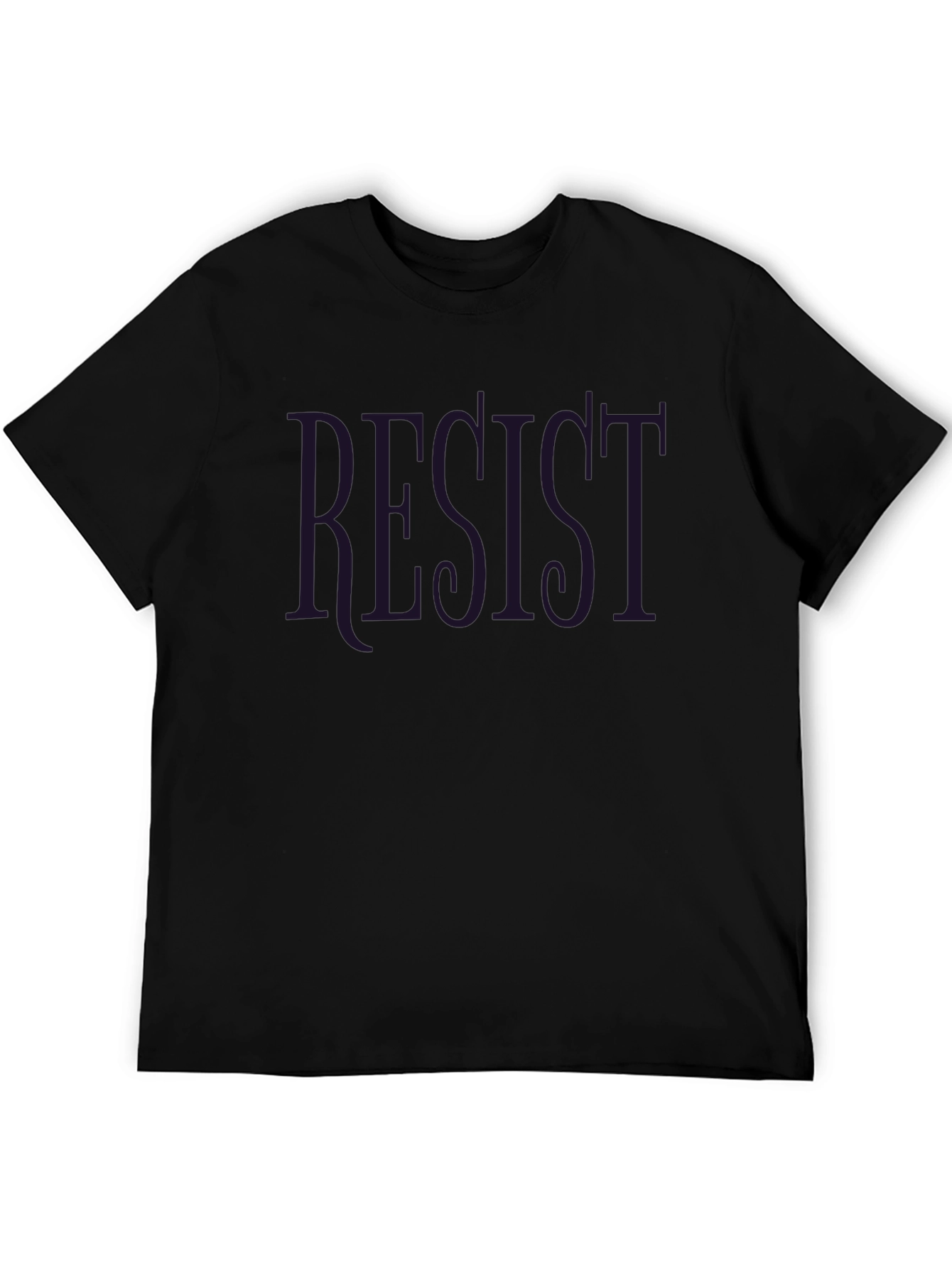 Resist Graphic Print Black T-Shirt