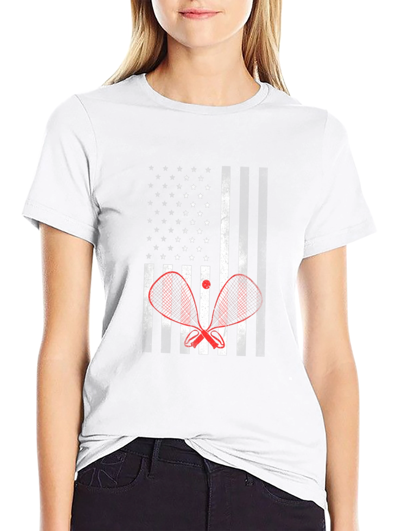 Tennis USA Flag Graphic Tee