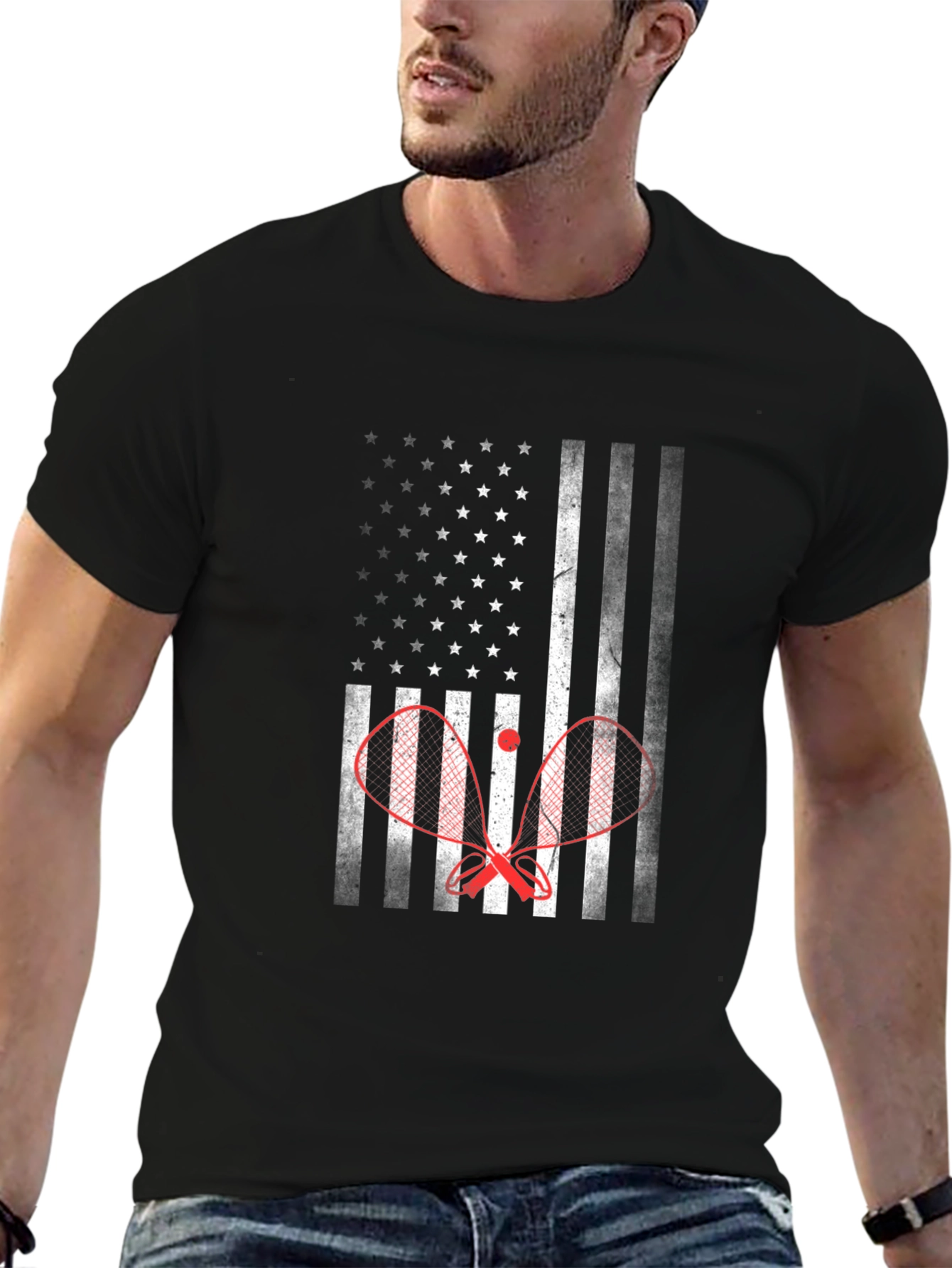 Tennis USA Flag Graphic Tee