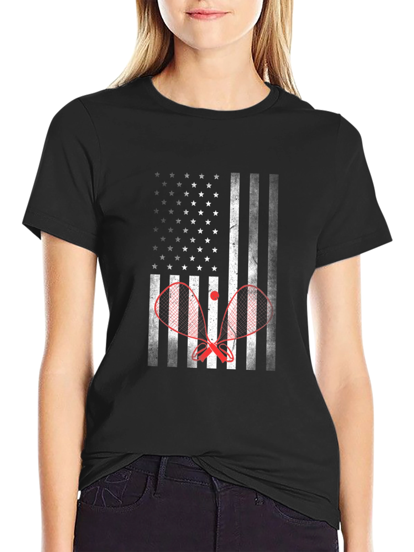 Tennis USA Flag Graphic Tee