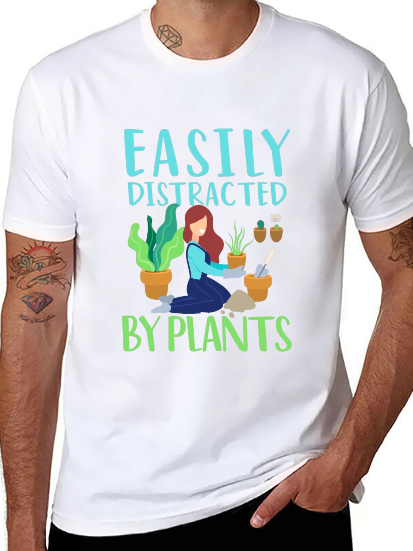 Easily Distracted by Plants Graphic T-Shirt