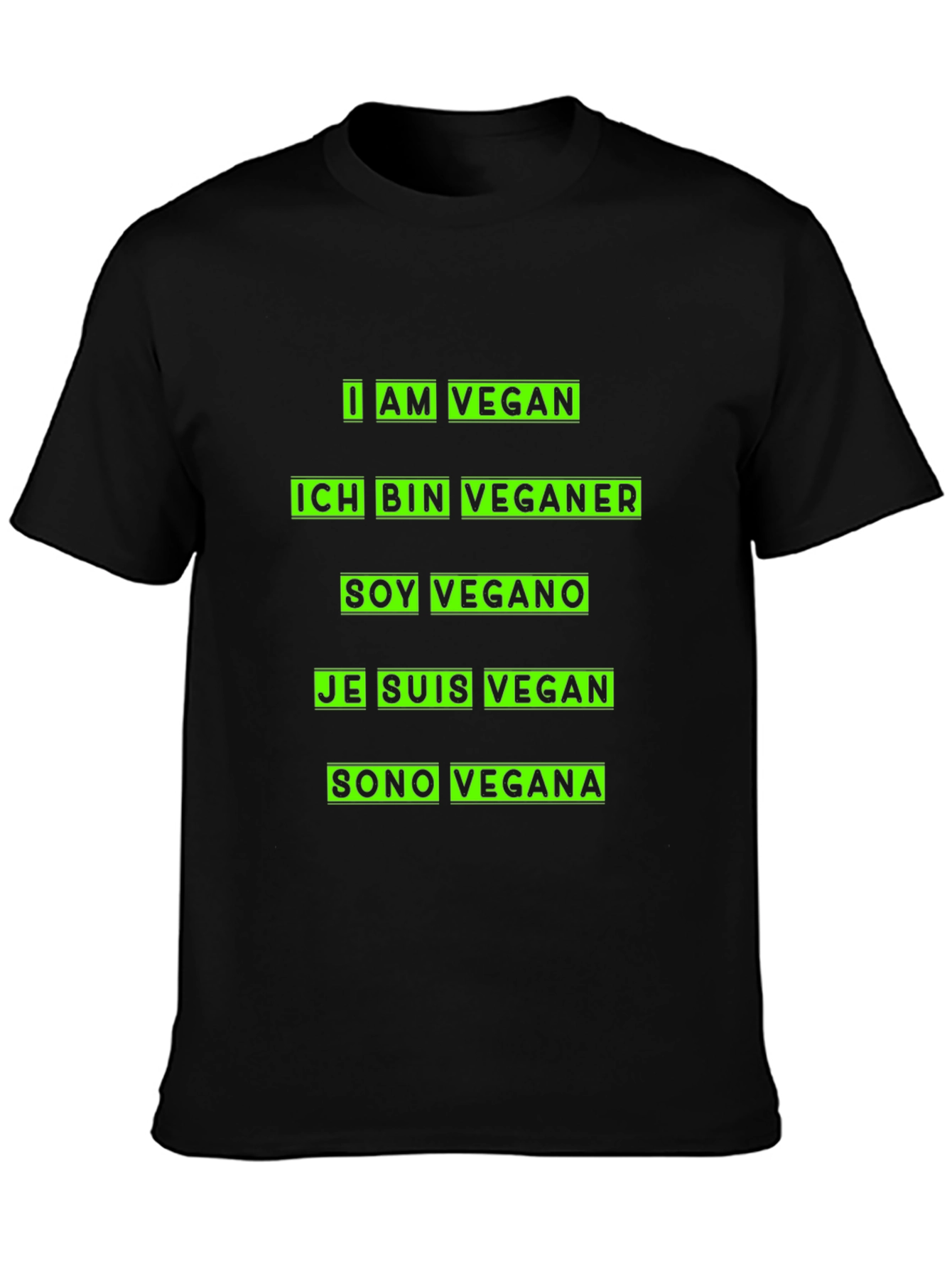 I Am Vegan T-Shirt - Multi-Language Vegan Pride