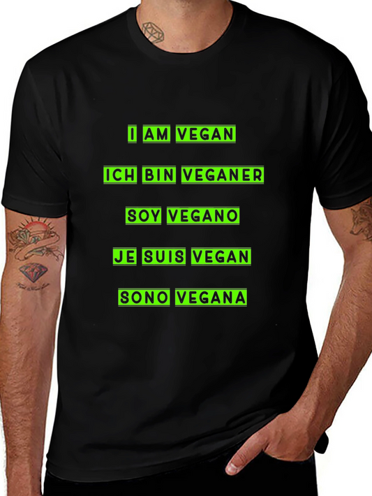 I Am Vegan T-Shirt - Multi-Language Vegan Pride