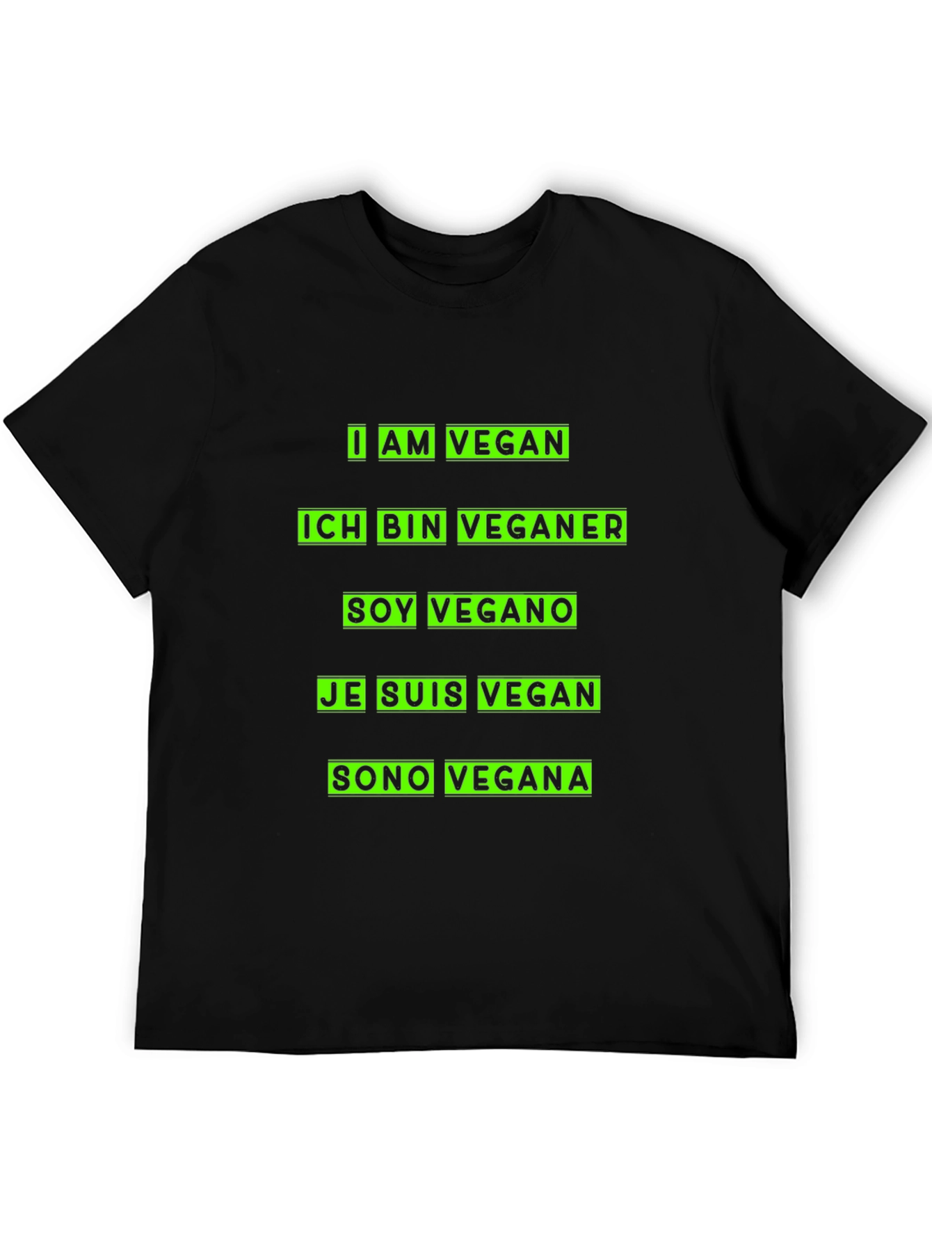 I Am Vegan T-Shirt - Multi-Language Vegan Pride
