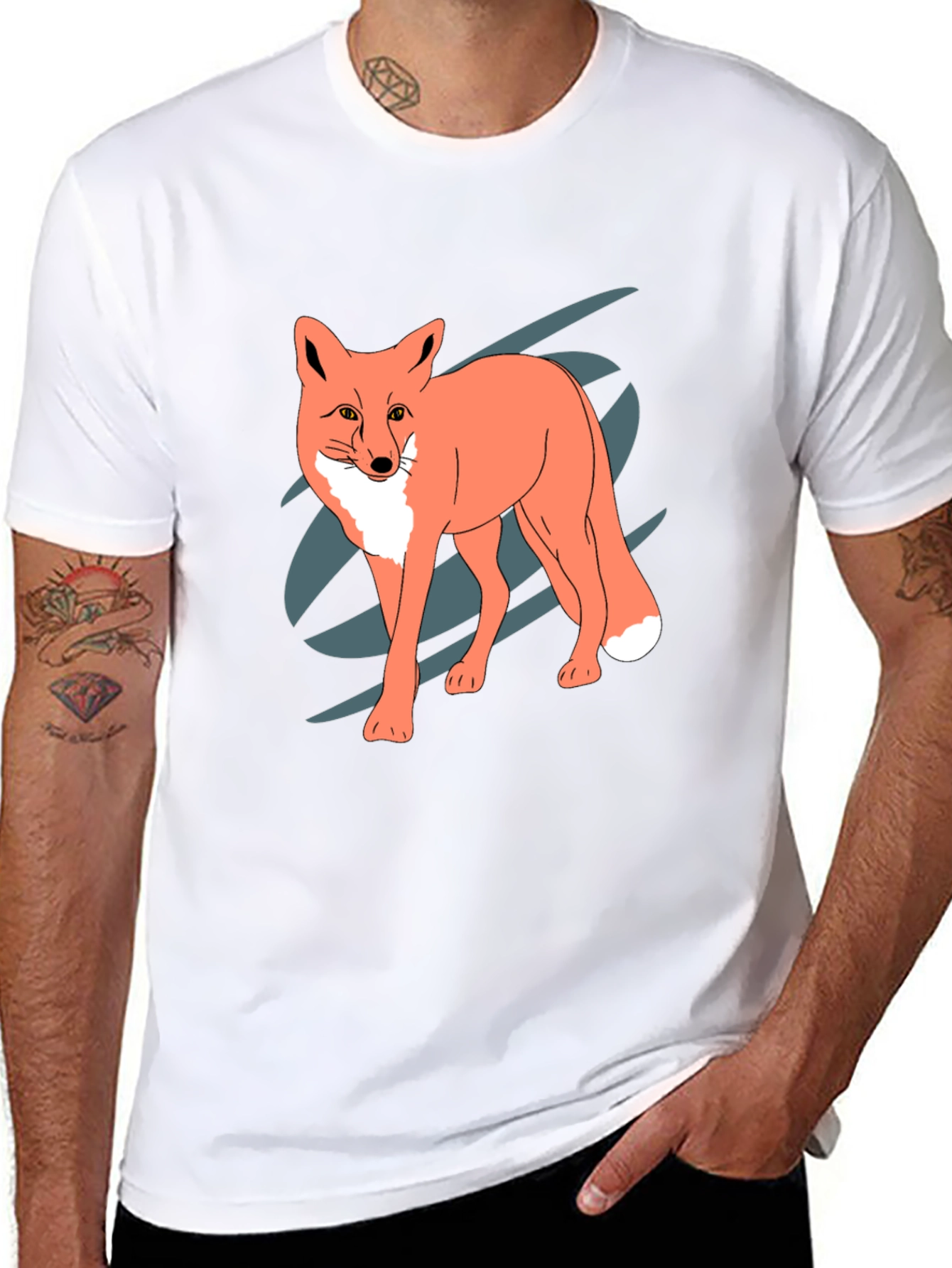Cool Fox Graphic Black T-Shirt