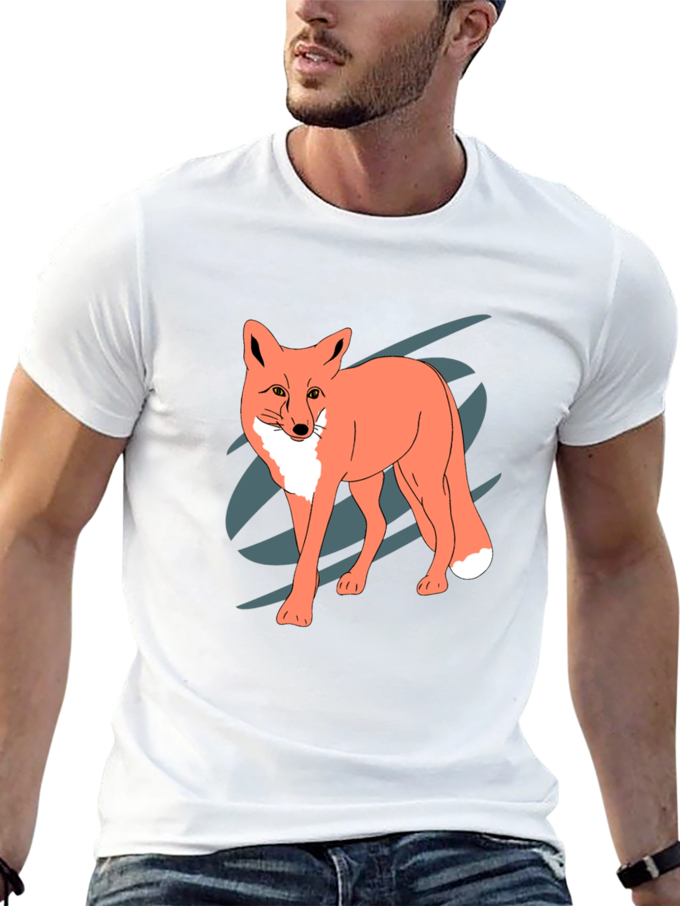 Cool Fox Graphic Black T-Shirt
