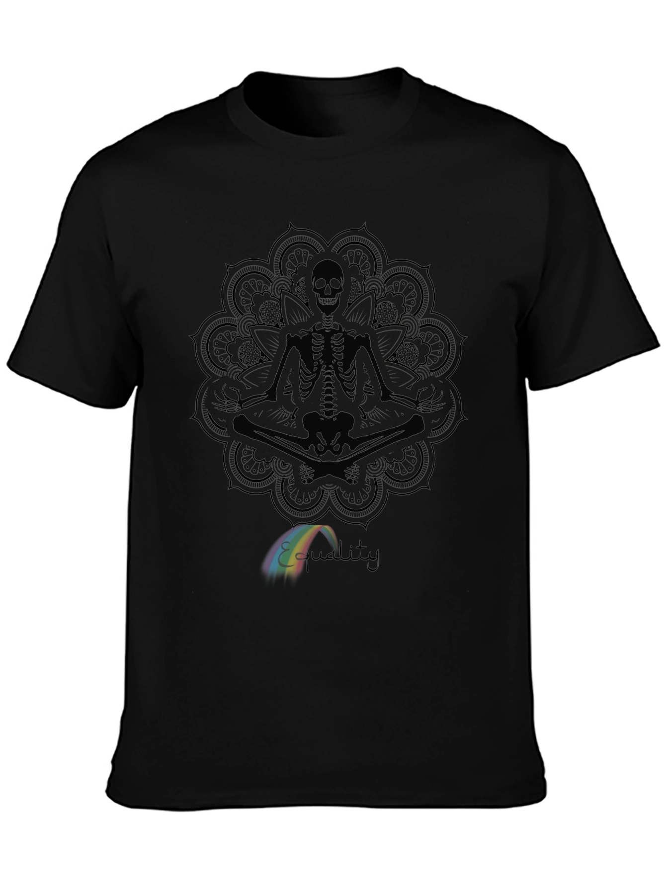 Meditating Skeleton Mandala Graphic Tee