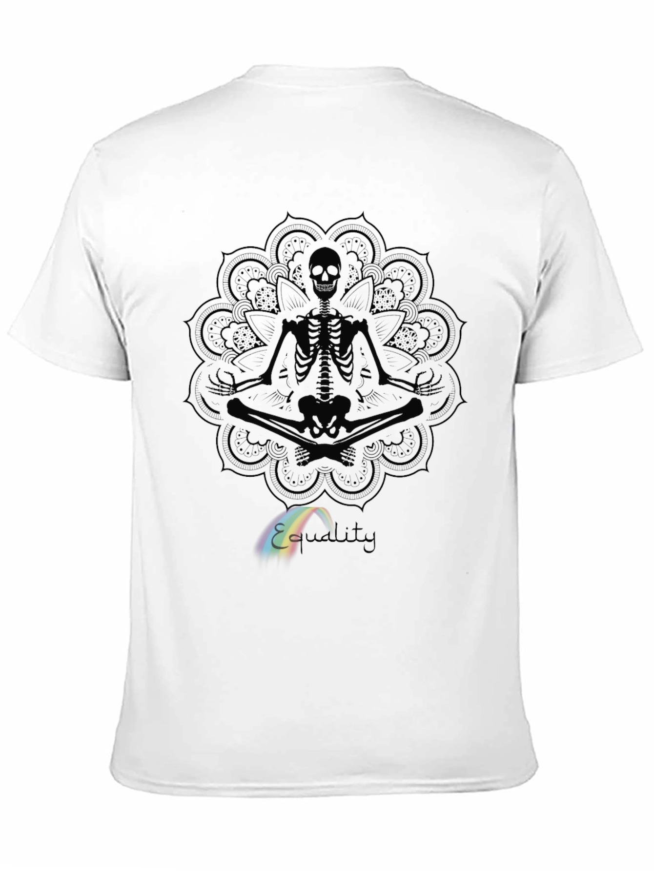 Meditating Skeleton Mandala Graphic Tee