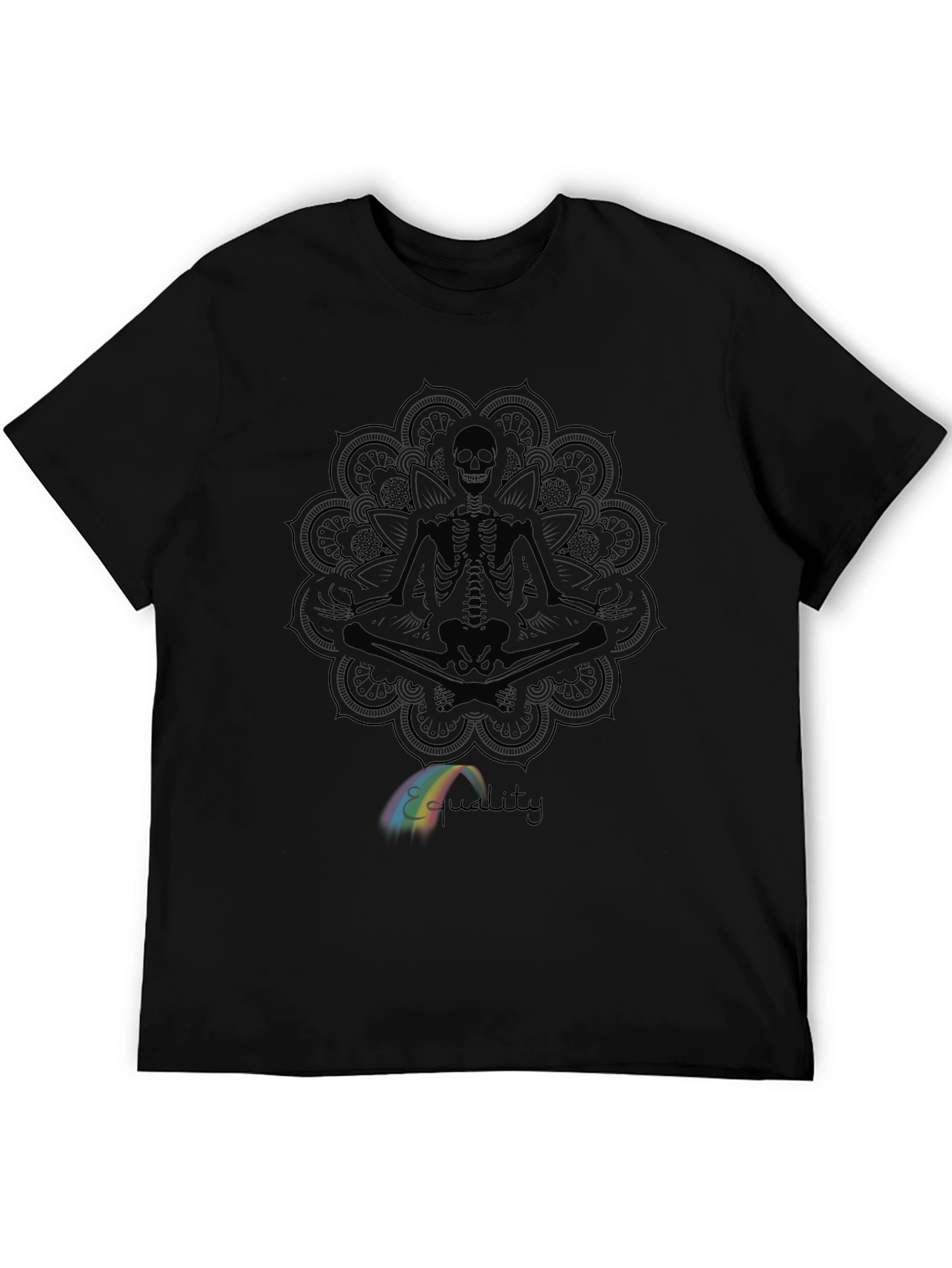 Meditating Skeleton Mandala Graphic Tee