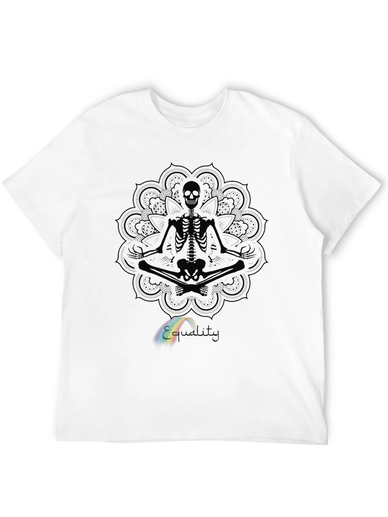 Meditating Skeleton Mandala Graphic Tee