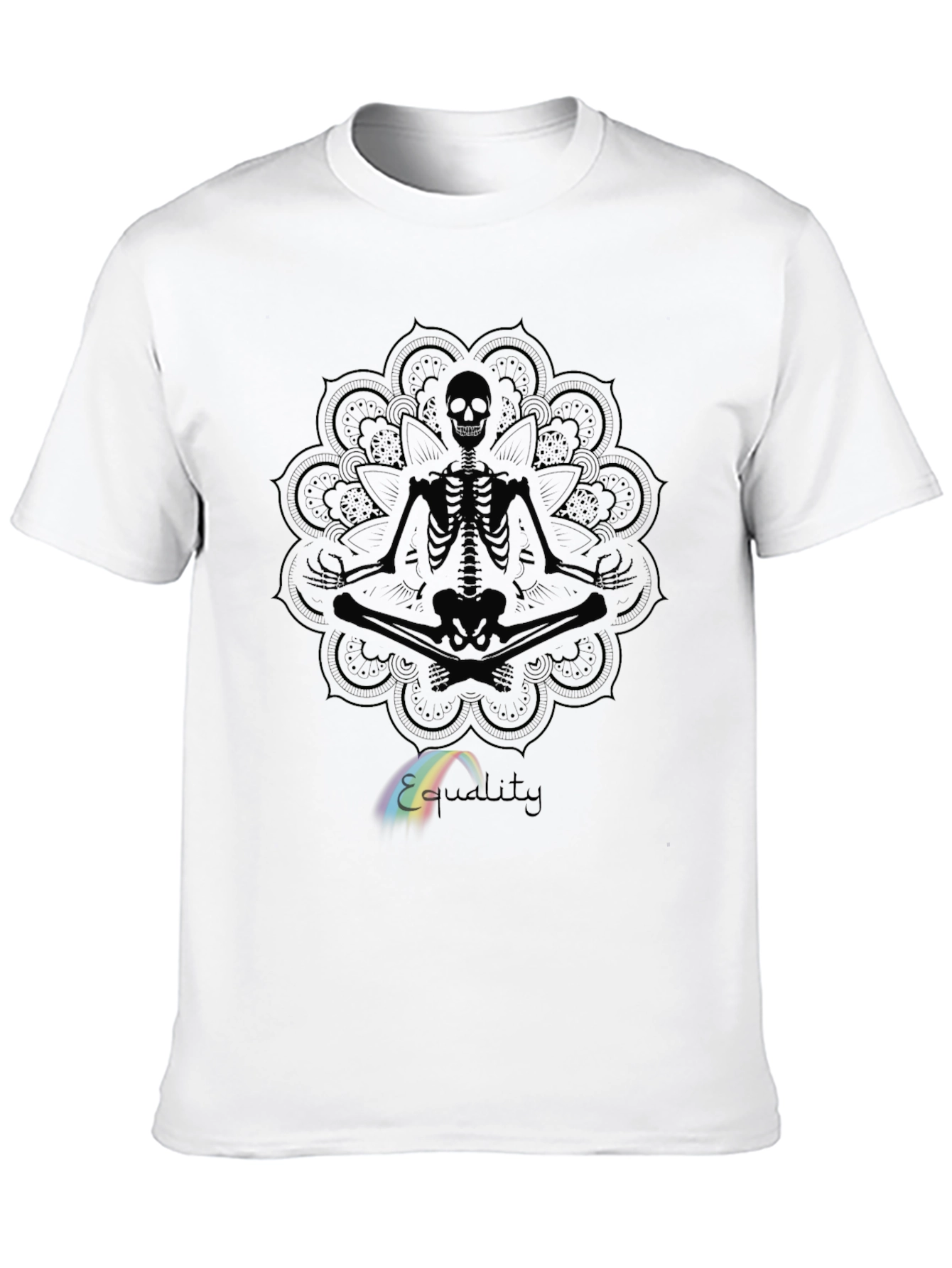 Meditating Skeleton Mandala Graphic Tee