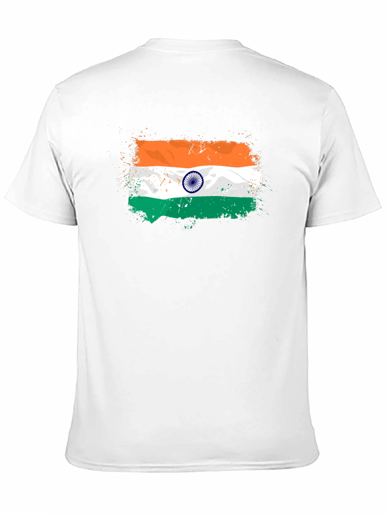 India Flag Splatter Tee - Black Graphic T-Shirt