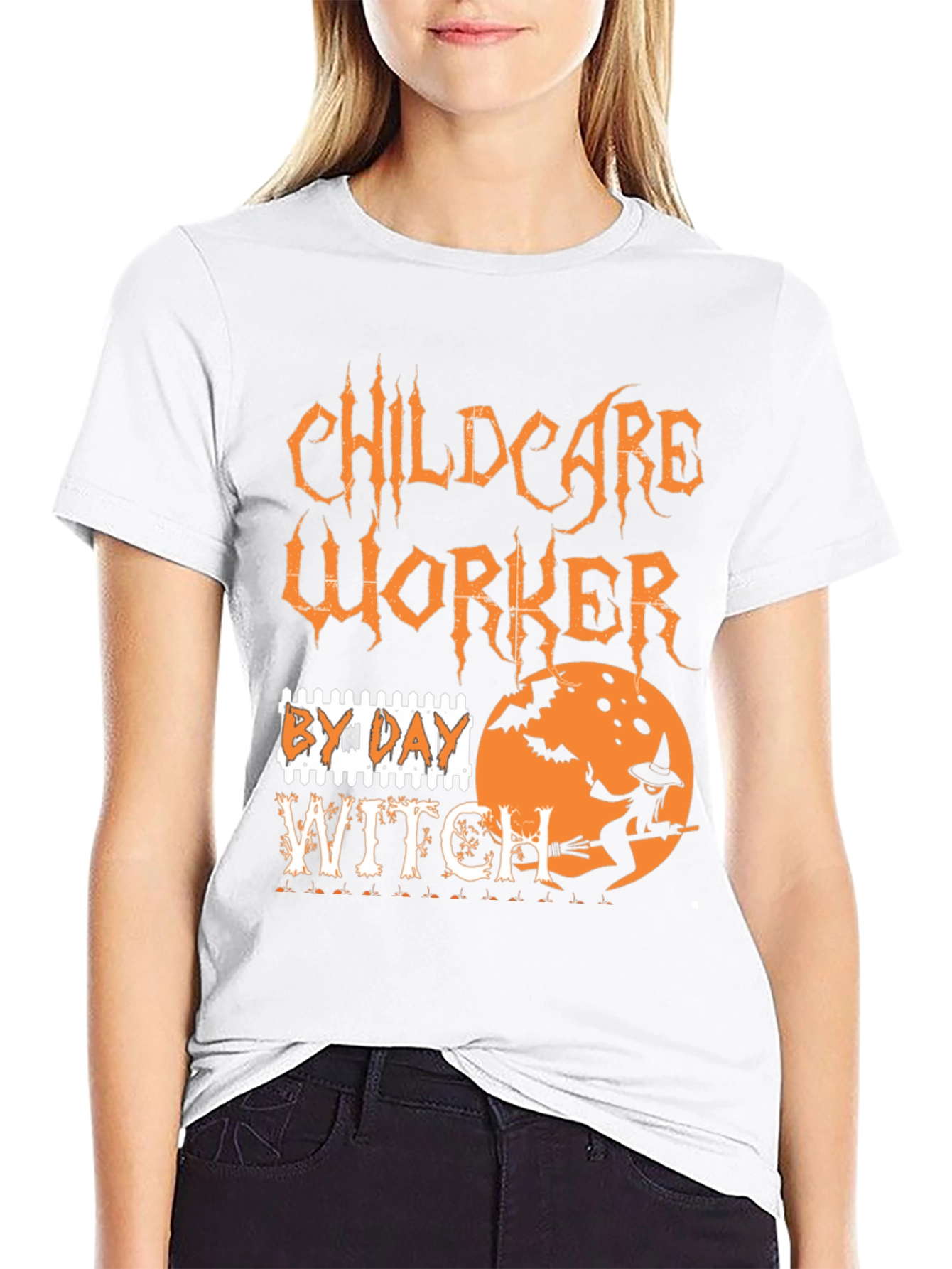 Childcare Worker By Day Witch T-Shirt