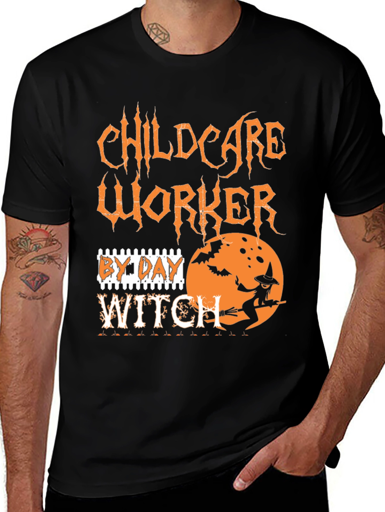 Childcare Worker By Day Witch T-Shirt