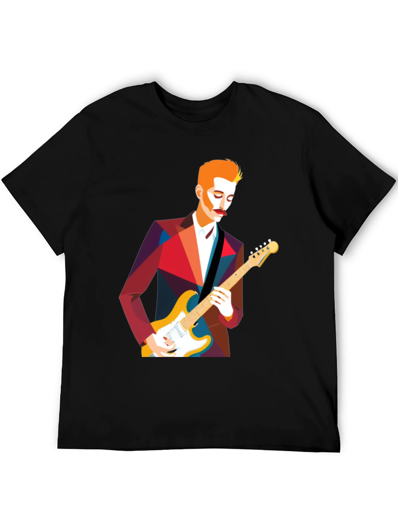 Guitar Man Geometric Graphic Tee
