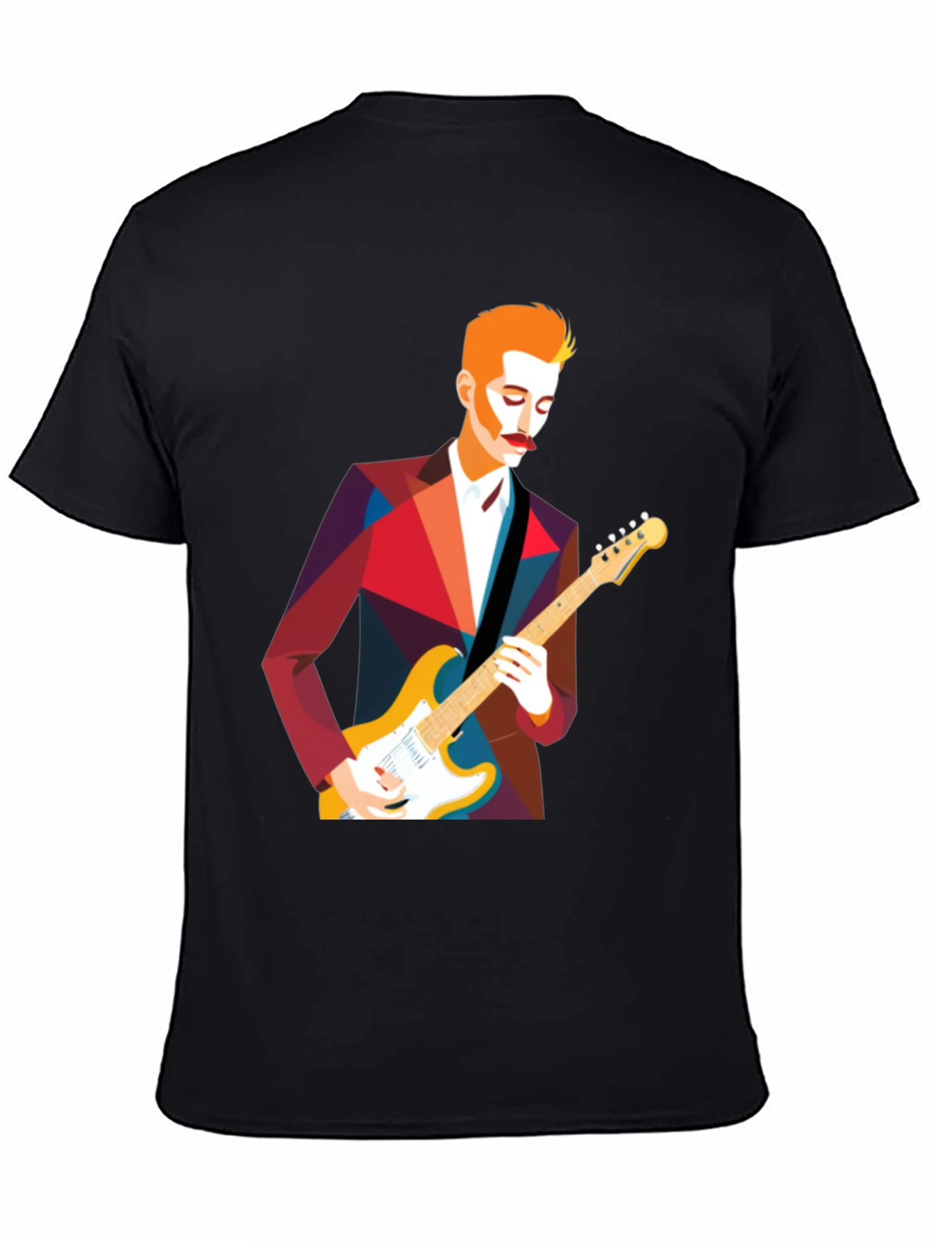 Guitar Man Geometric Graphic Tee