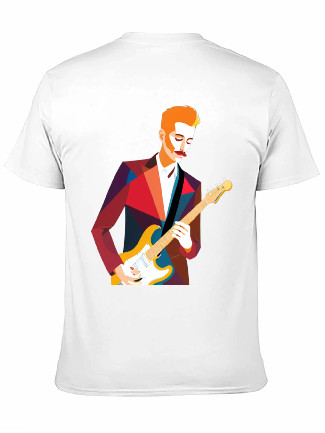 Guitar Man Geometric Graphic Tee