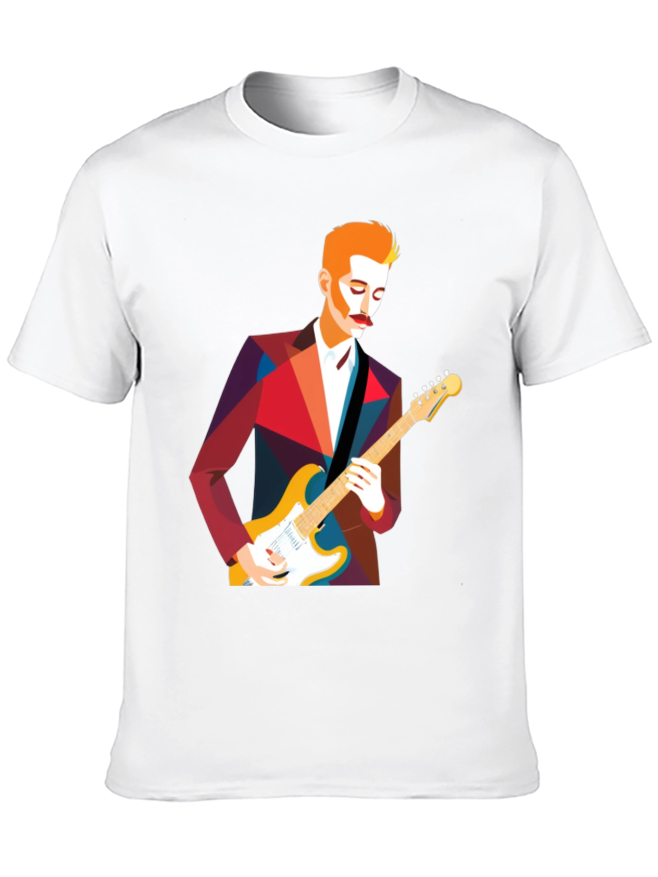 Guitar Man Geometric Graphic Tee