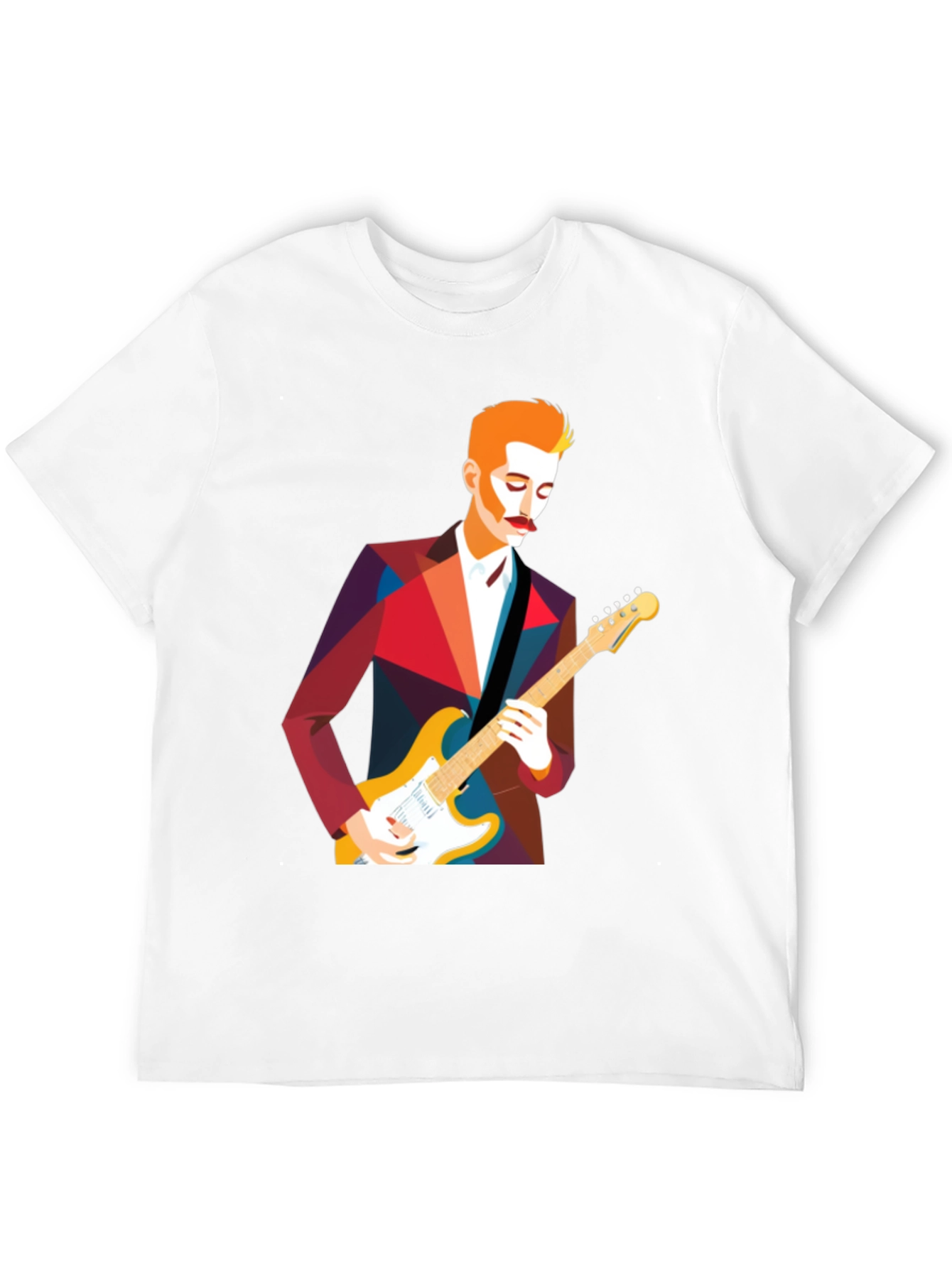 Guitar Man Geometric Graphic Tee