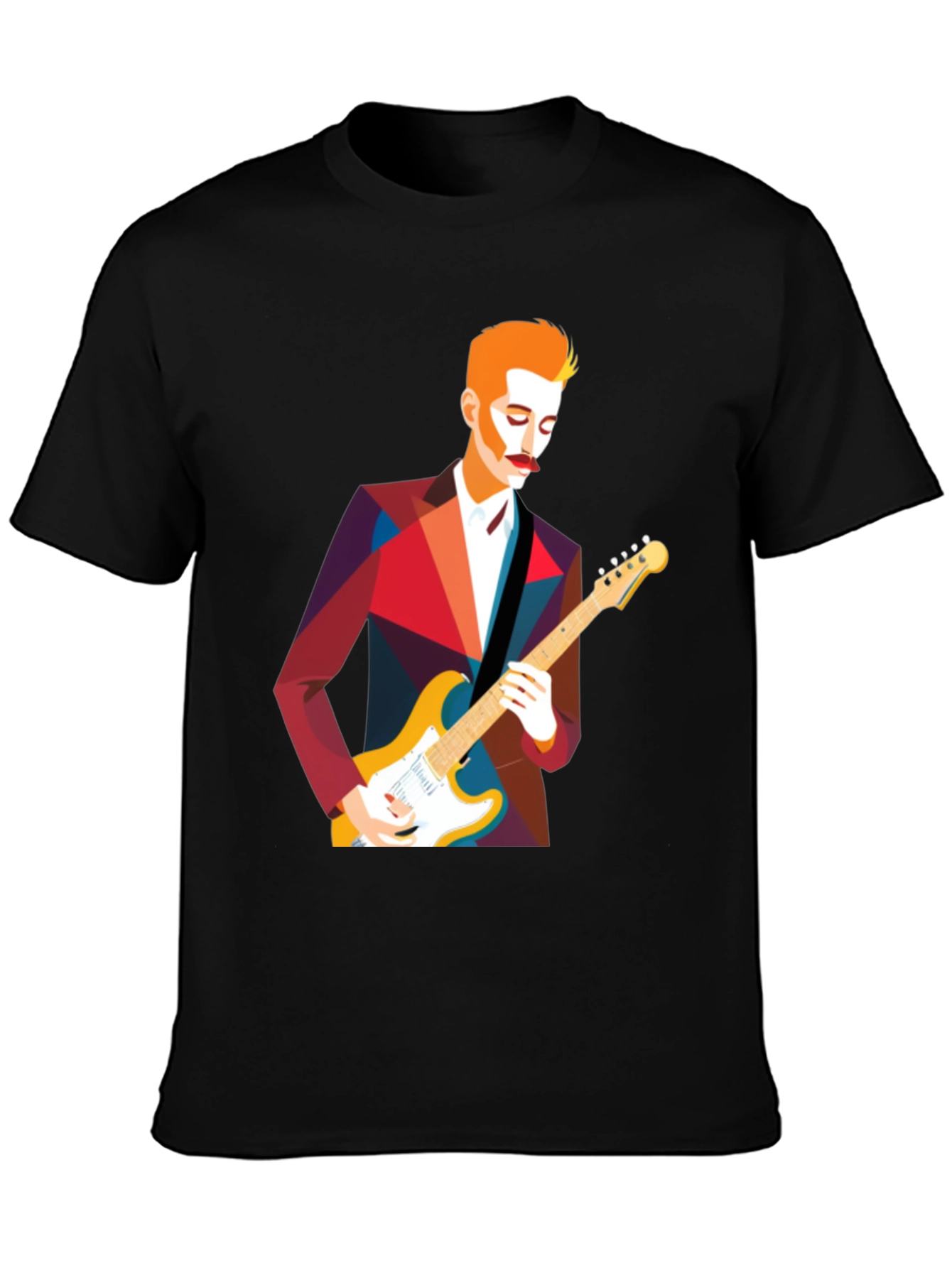 Guitar Man Geometric Graphic Tee