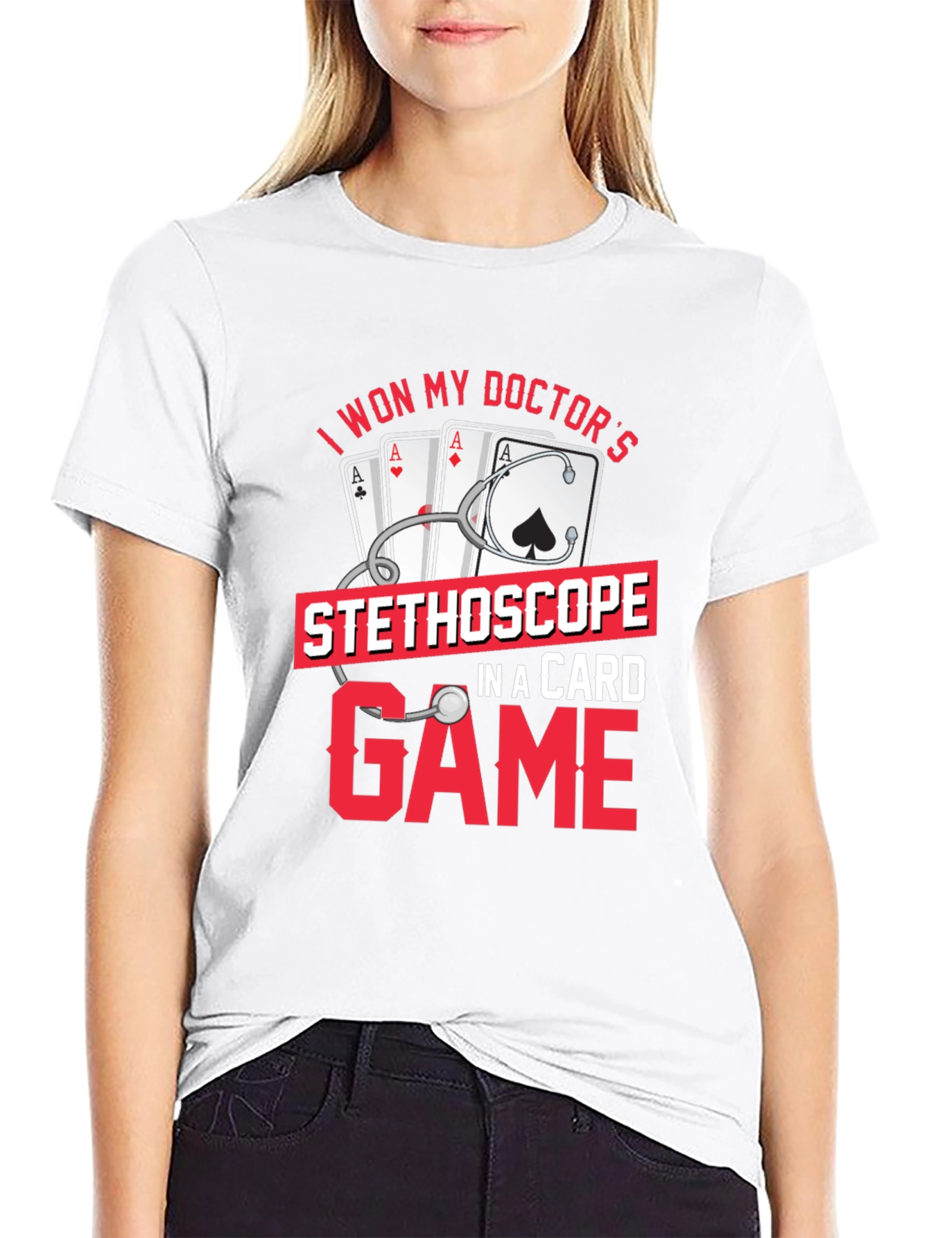 I Won My Doctors Stethoscope T-Shirt