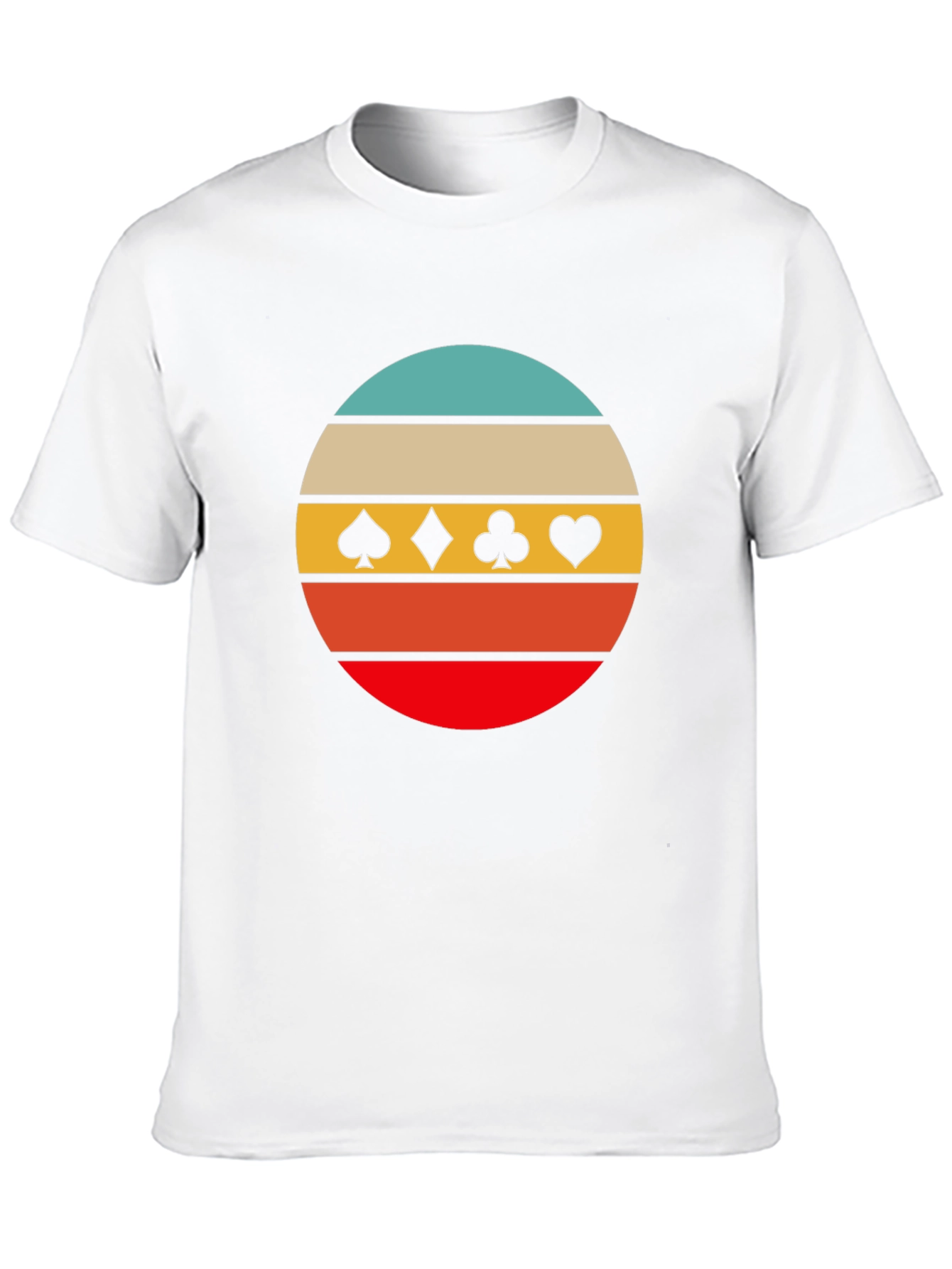 Retro Card Suits Graphic Tee - Black