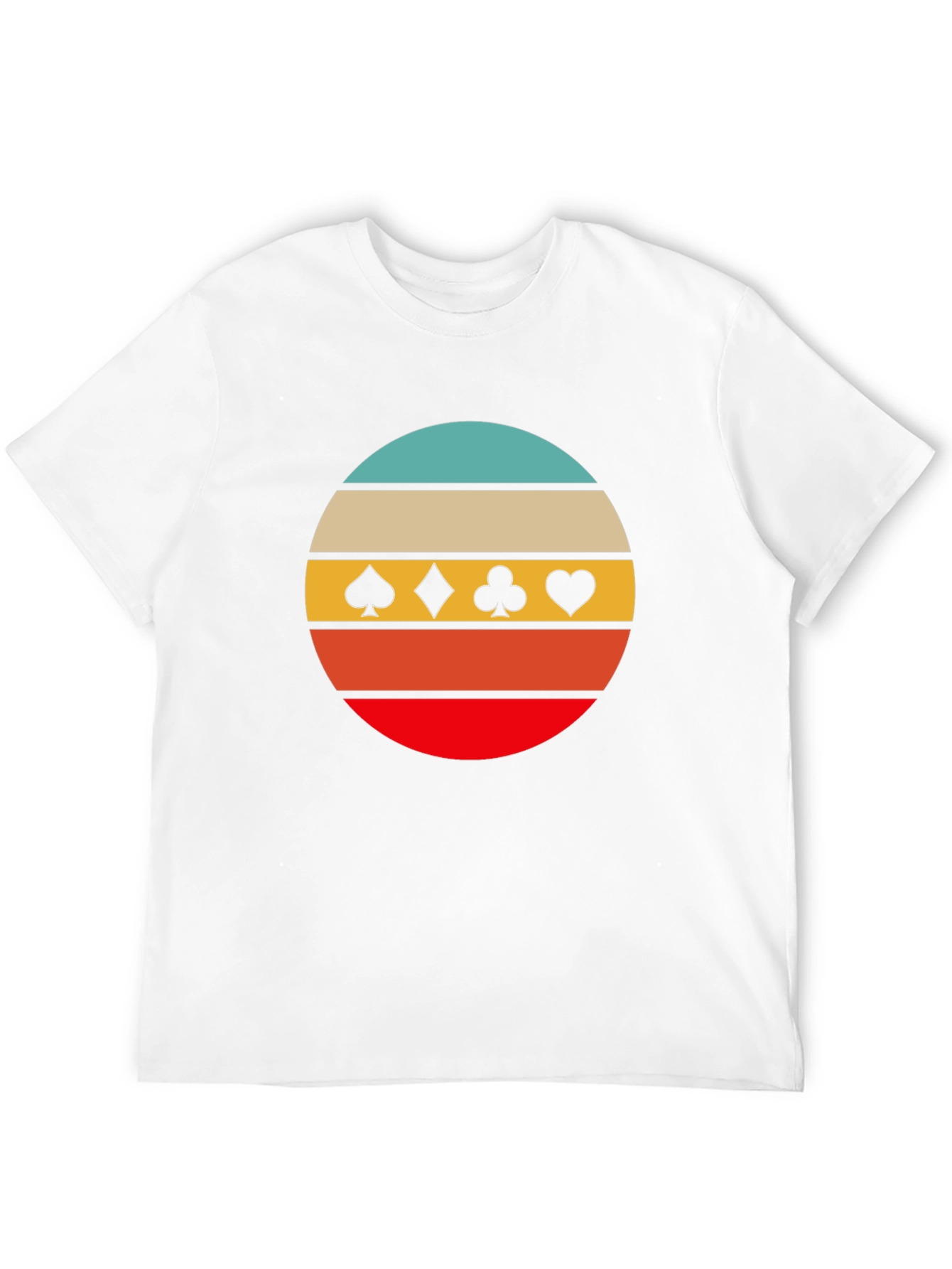 Retro Card Suits Graphic Tee - Black