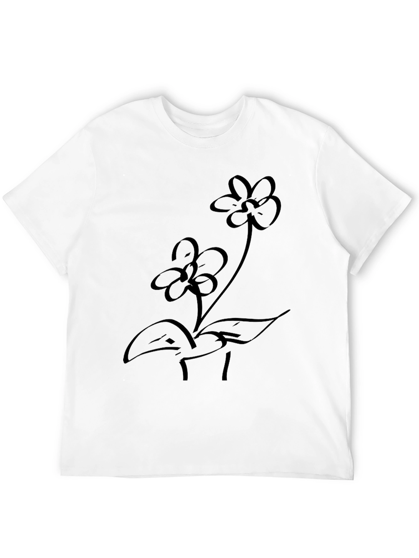 Black Floral Graphic Tee - Casual Comfort