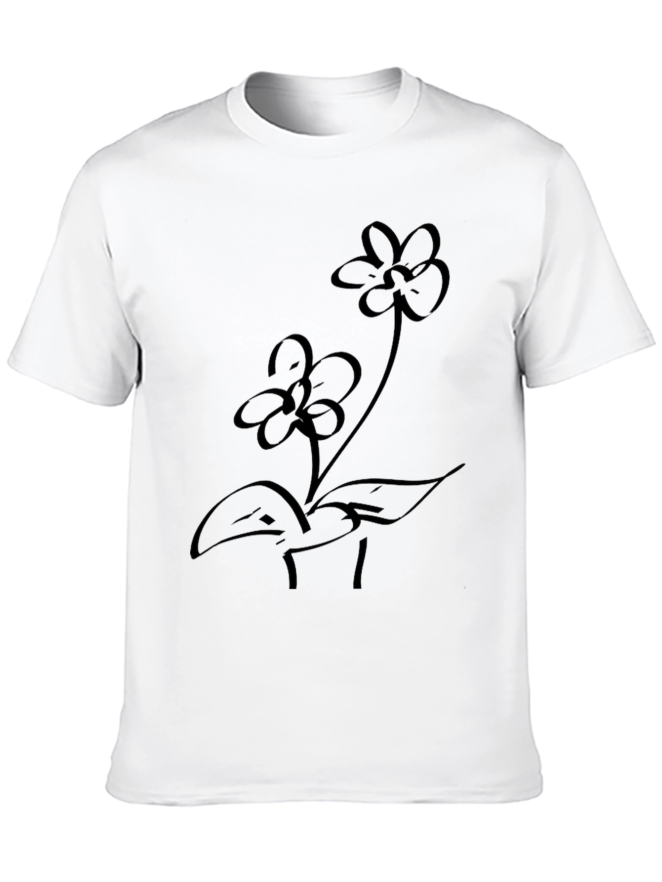 Black Floral Graphic Tee - Casual Comfort