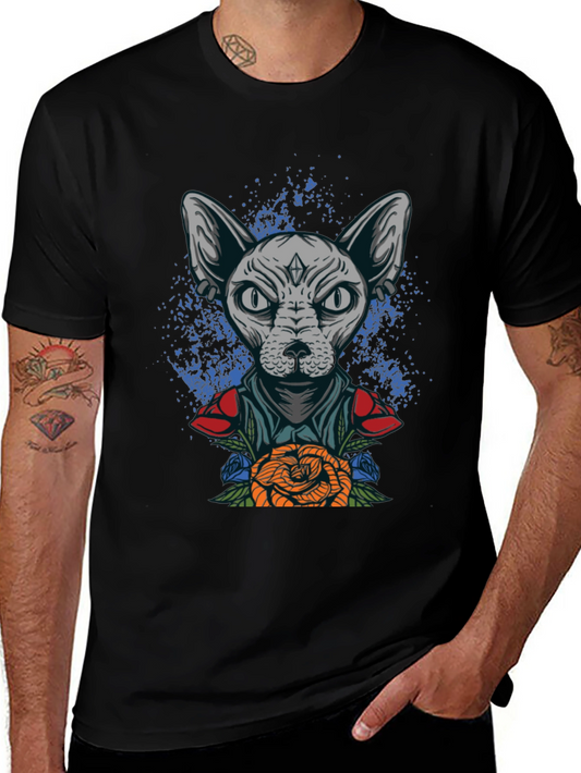 Sphynx Cat Tattoo Art Graphic Tee