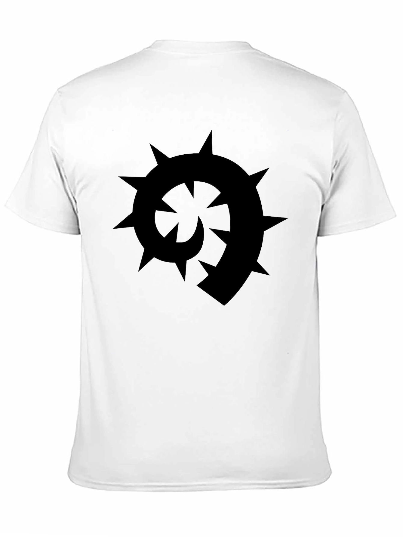 Black T-Shirt with Spiked Spiral Design