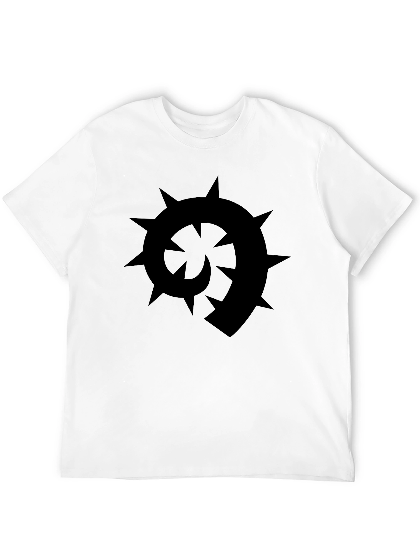 Black T-Shirt with Spiked Spiral Design