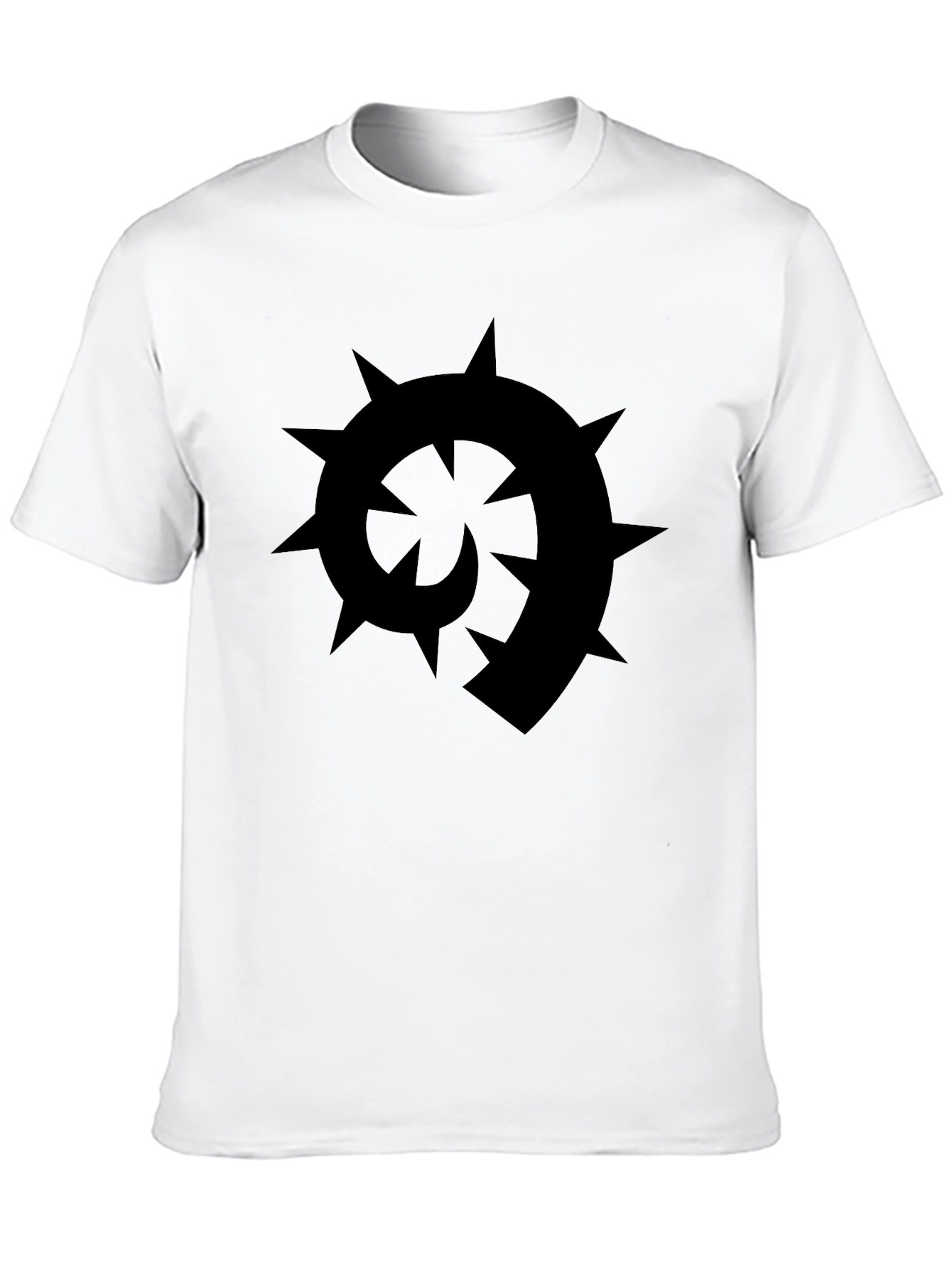 Black T-Shirt with Spiked Spiral Design
