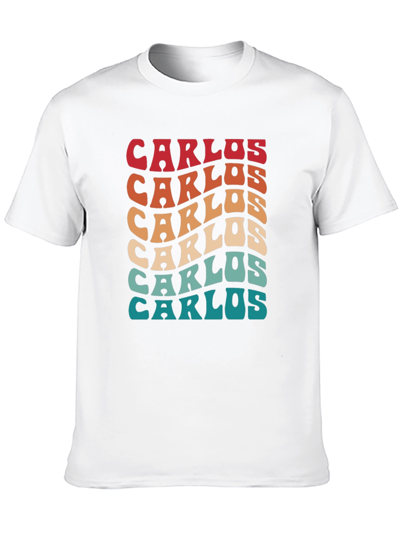 Carlos Retro Wavy Text T-Shirt