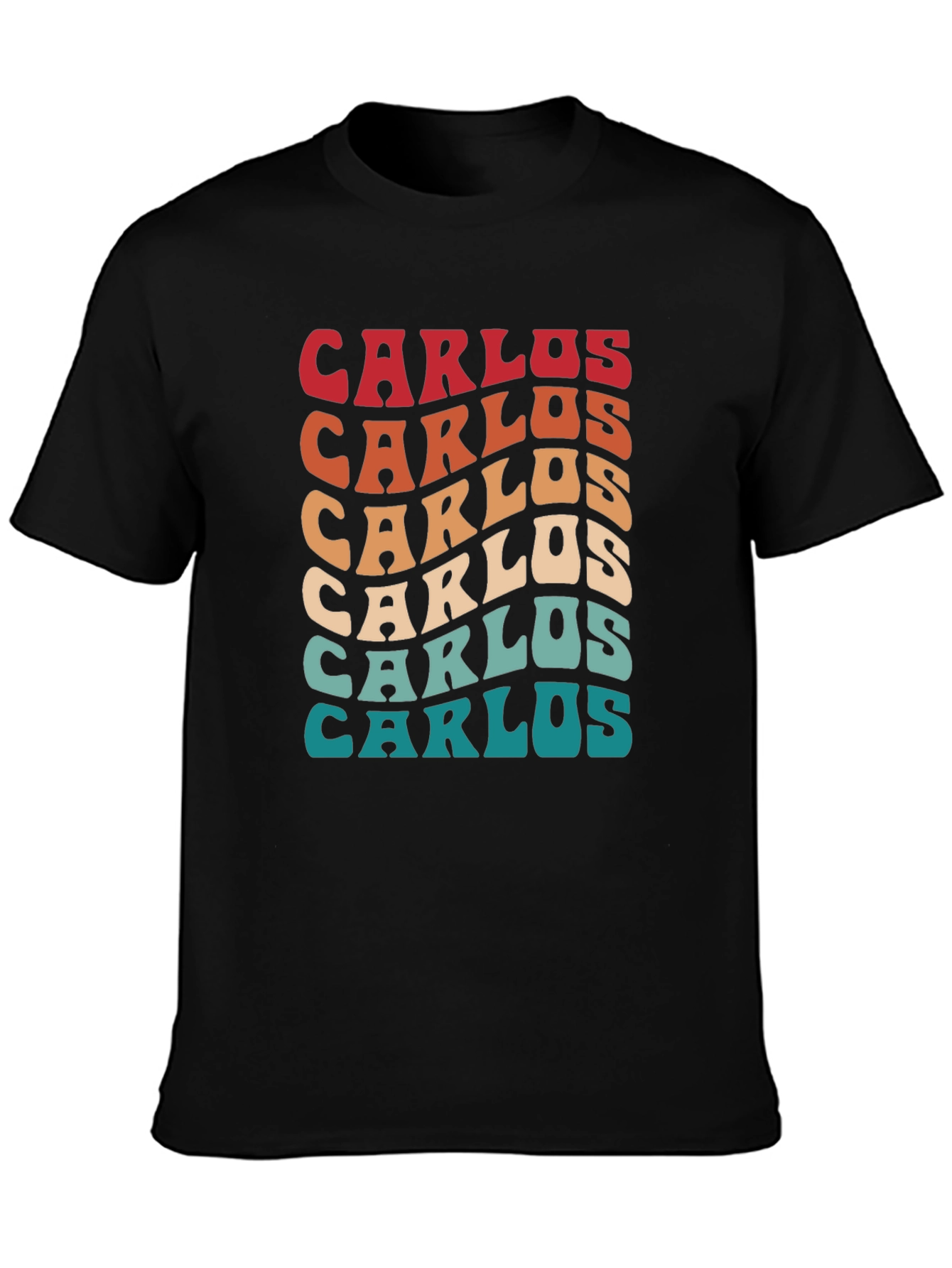 Carlos Retro Wavy Text T-Shirt