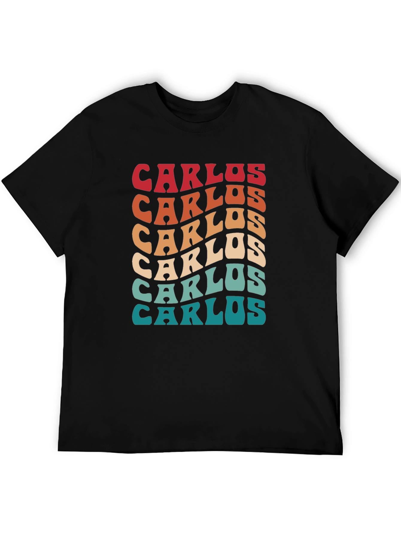 Carlos Retro Wavy Text T-Shirt